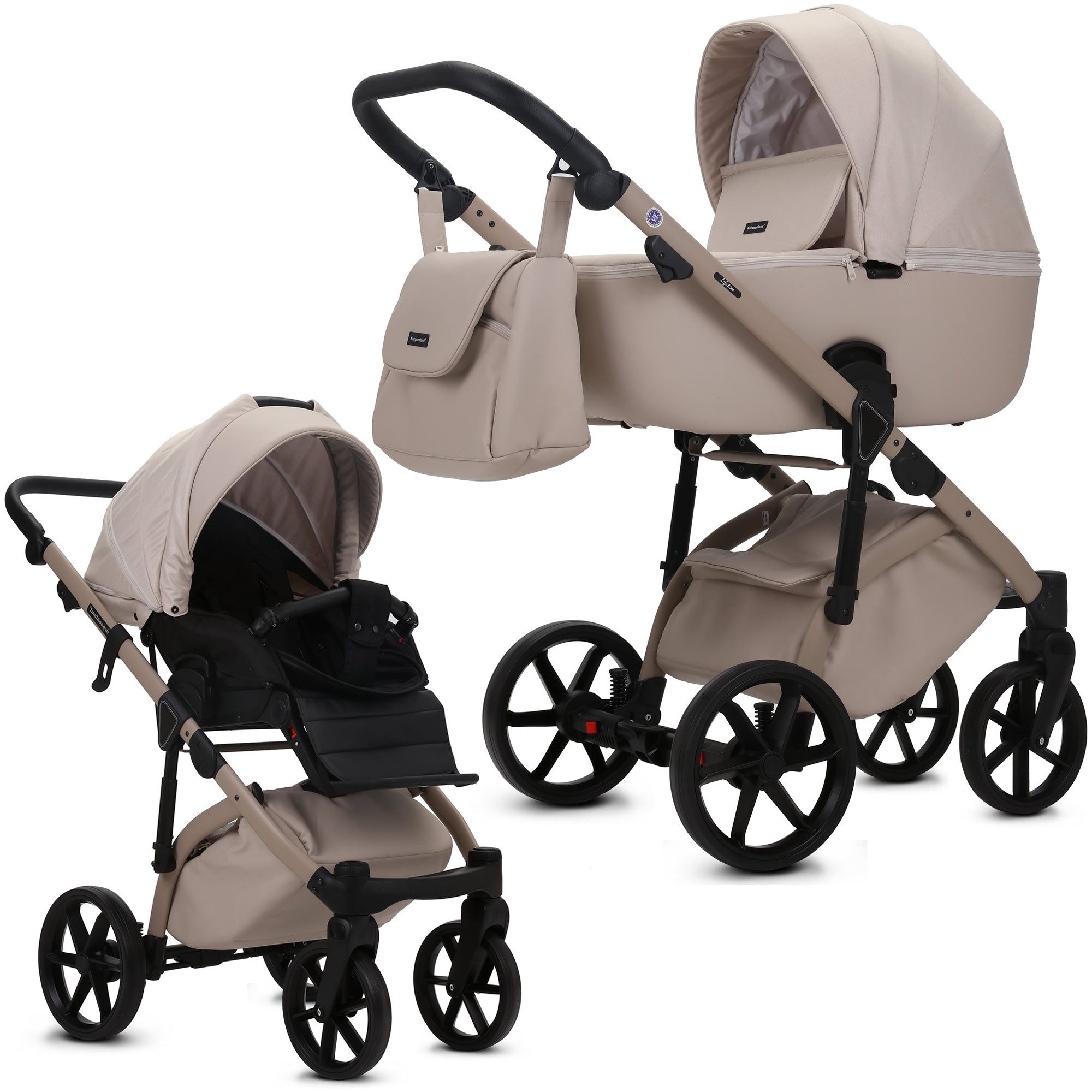 Kombi-Kinderwagen Lifetime 2.0 inkl. Sportsitz, Wickeltasche, viel Zubehör 2in1