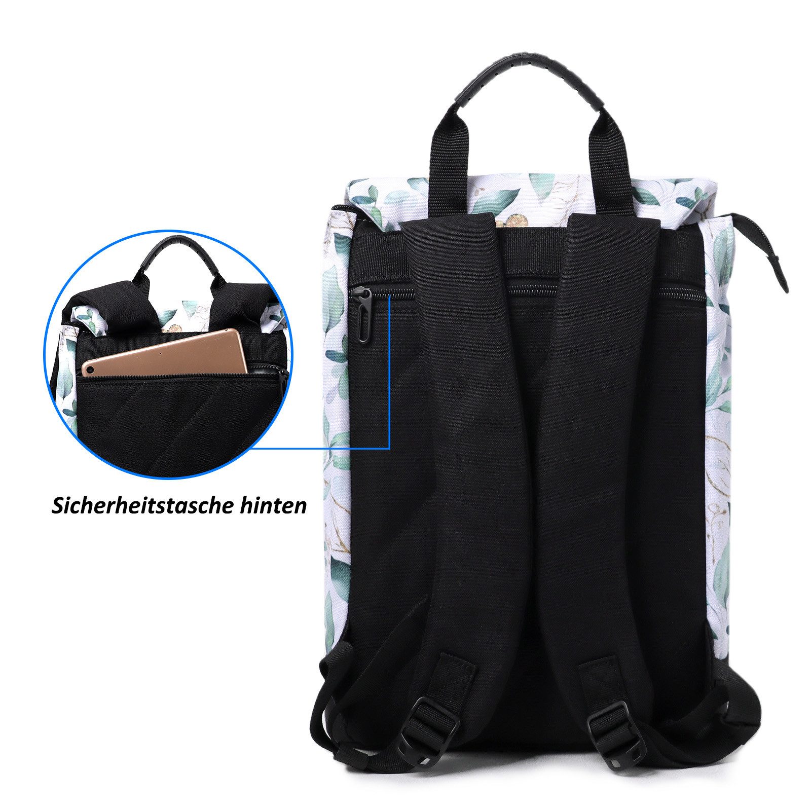 TAN.TOMI Freizeitrucksack Rucksack Damen Elegant Daypack Wasserdichter Tagesrucksack, mit Laptopfach 15.6Zoll & Anti Diebstahl Tasche für Reise, Uni, Schule