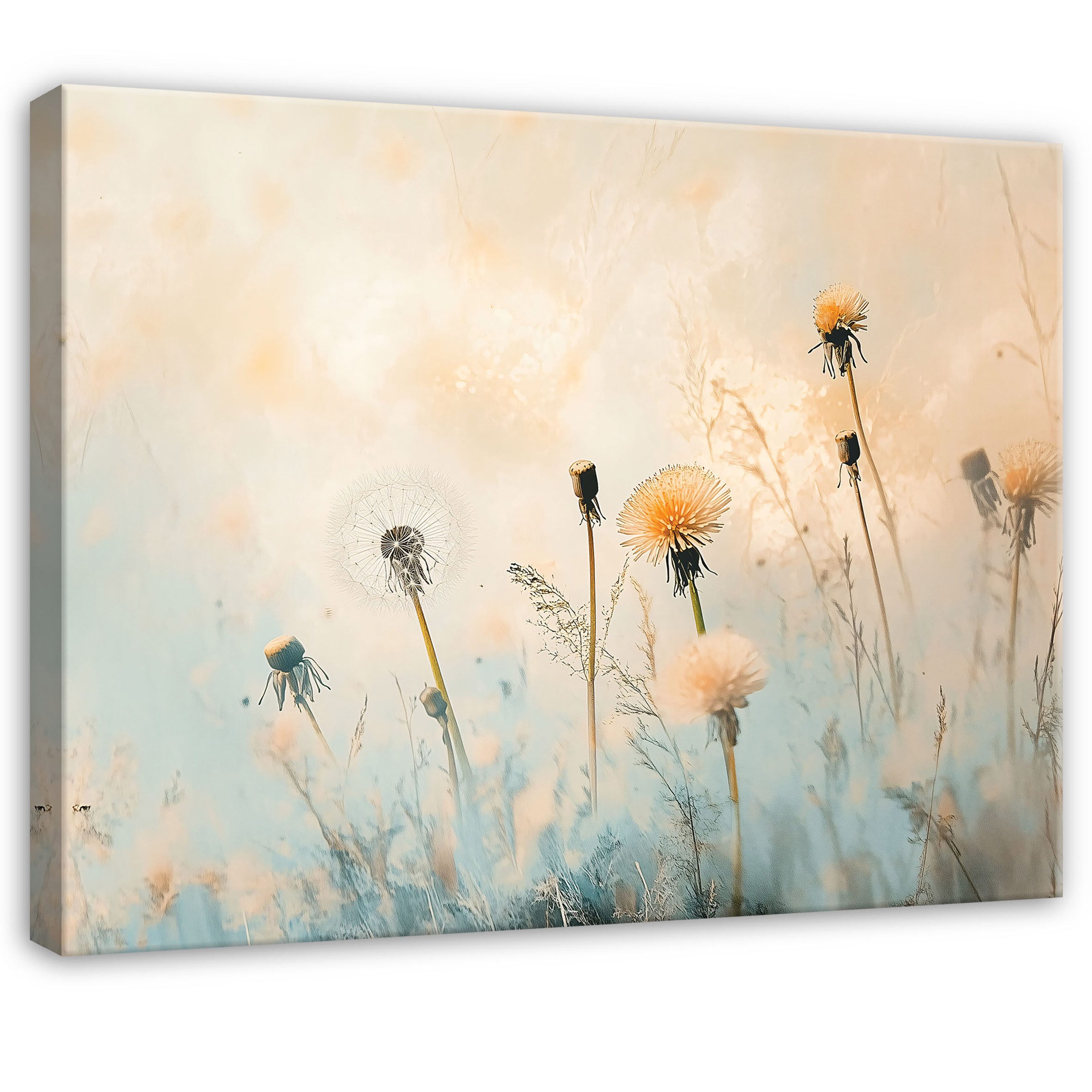 Wallarena Leinwandbild Blumen Abstrakt Beige Modern Wandbilder Wand Deko XX günstig online kaufen