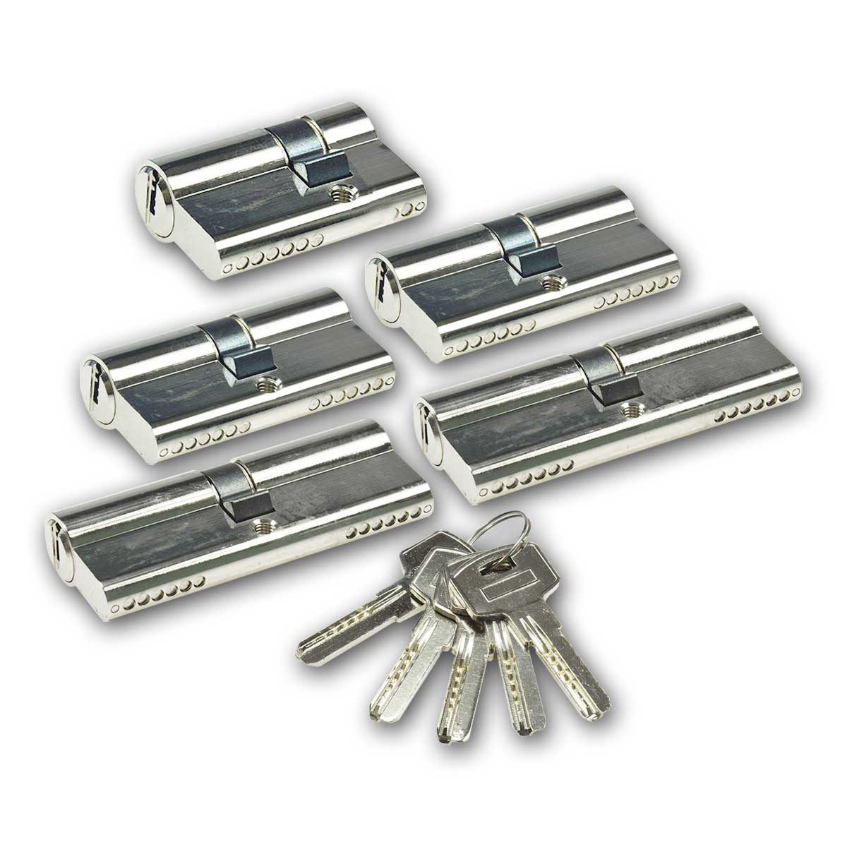 ChiliTec Schließzylinder Schließzylinder-Set 30/10-30/30-35/35, 5 Schlüssel