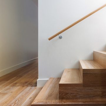 V2Aox Handlauf Buche Holz Handlauf Treppengeländer Wandhandlauf Treppe 80 - 230 cm, 100 cm Gesamtlänge