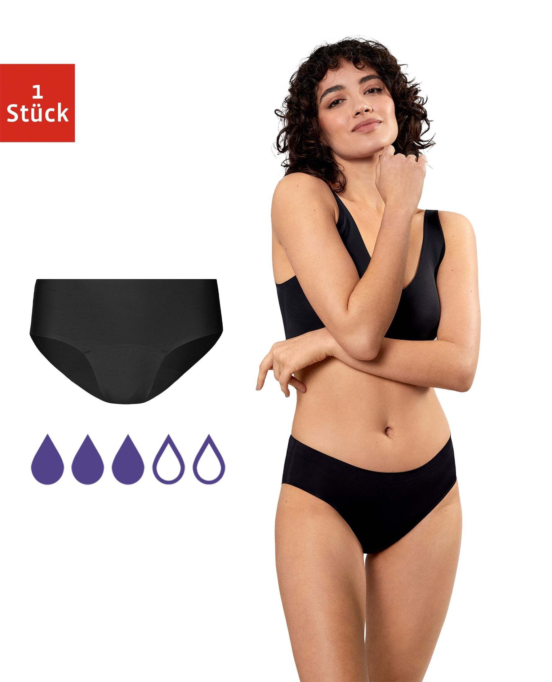 SNOCKS Periodenslip femtis by SNOCKS Period Panty - NOLA Seamless Slip (1-St) mit mittlerer Saugkraft