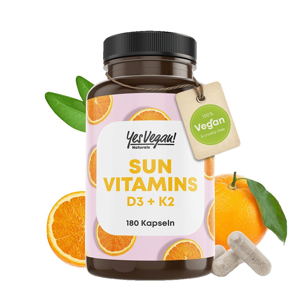 Yes Vegan Vitamin D3 K2 + Omega 3, Calcium, Magnesium & Zink – 180 Kapseln Kapseln, 1 St., 92 g