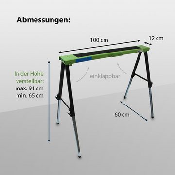 TRUTZHOLM Druckluftschlauch Arbeitsbock Klappbock höhenverstellbar Gerüstbock Unterstellbock Stütz