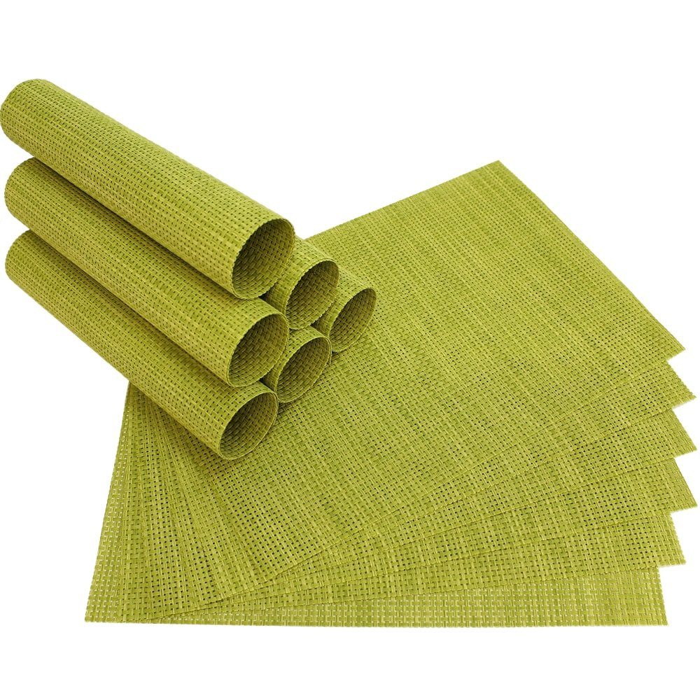 matches21 HOME & HOBBY Platzset Tischset ELEGANCE grün Tischunterlage als Tischdeko, (12-St), modernes Esstisch Platzdeckchen als abwaschbarer Tischuntersetzer