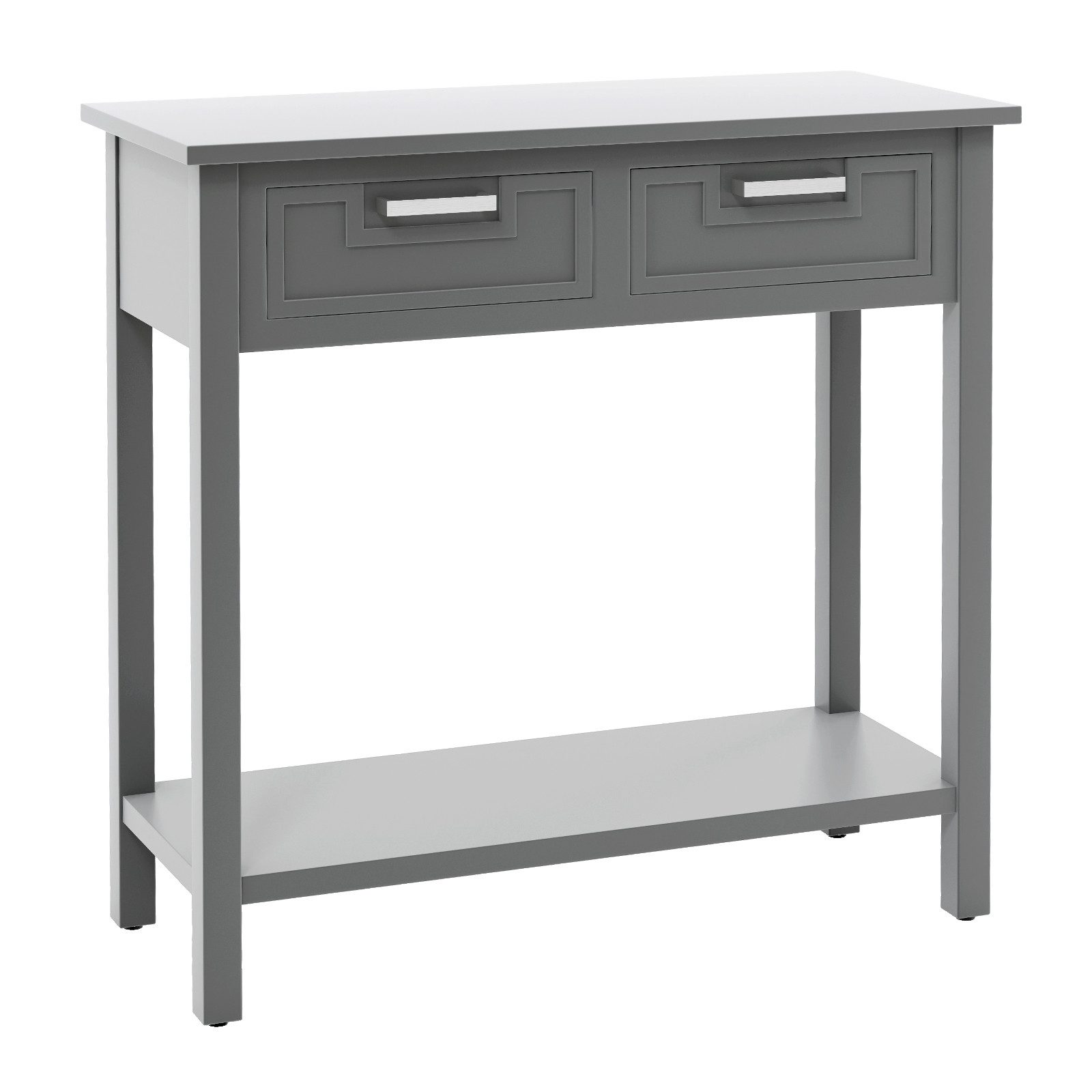 COSTWAY Konsolentisch, mit 2 Schubladen & Ablage, 80cm breit, holz