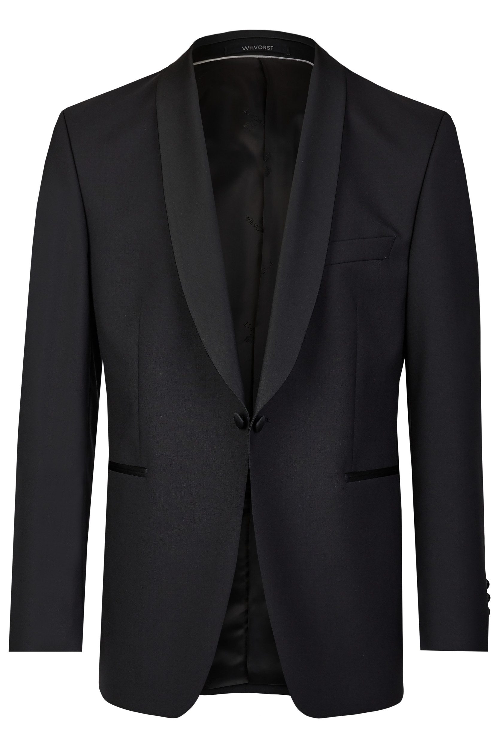 Wilvorst Sakko Wilvorst Herren Smokingsakko Schalkragen Modern-Fit Schwarz