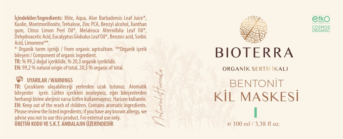 Bioterra Bio antibakteriell, fettige Teebaum Gesichtsmaske Haut, (Regul 1-tlg., Bentonit straffend, BIOTERRA Maske Mitesser, Mask), antiviral Akne,