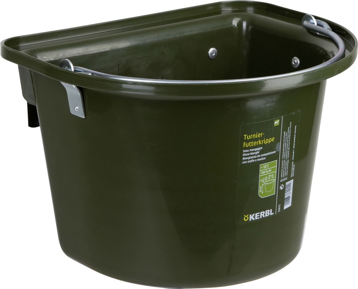 Kerbl Futterbehälter Kerbl Futterkrippe grün mit Einhängebügel +, Metall