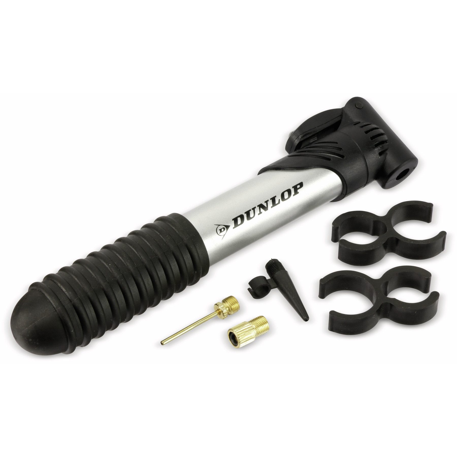 Dunlop Minipumpe DUNLOP Mini Fahrrad und Ball Luftpumpe mit 3 Adaptern