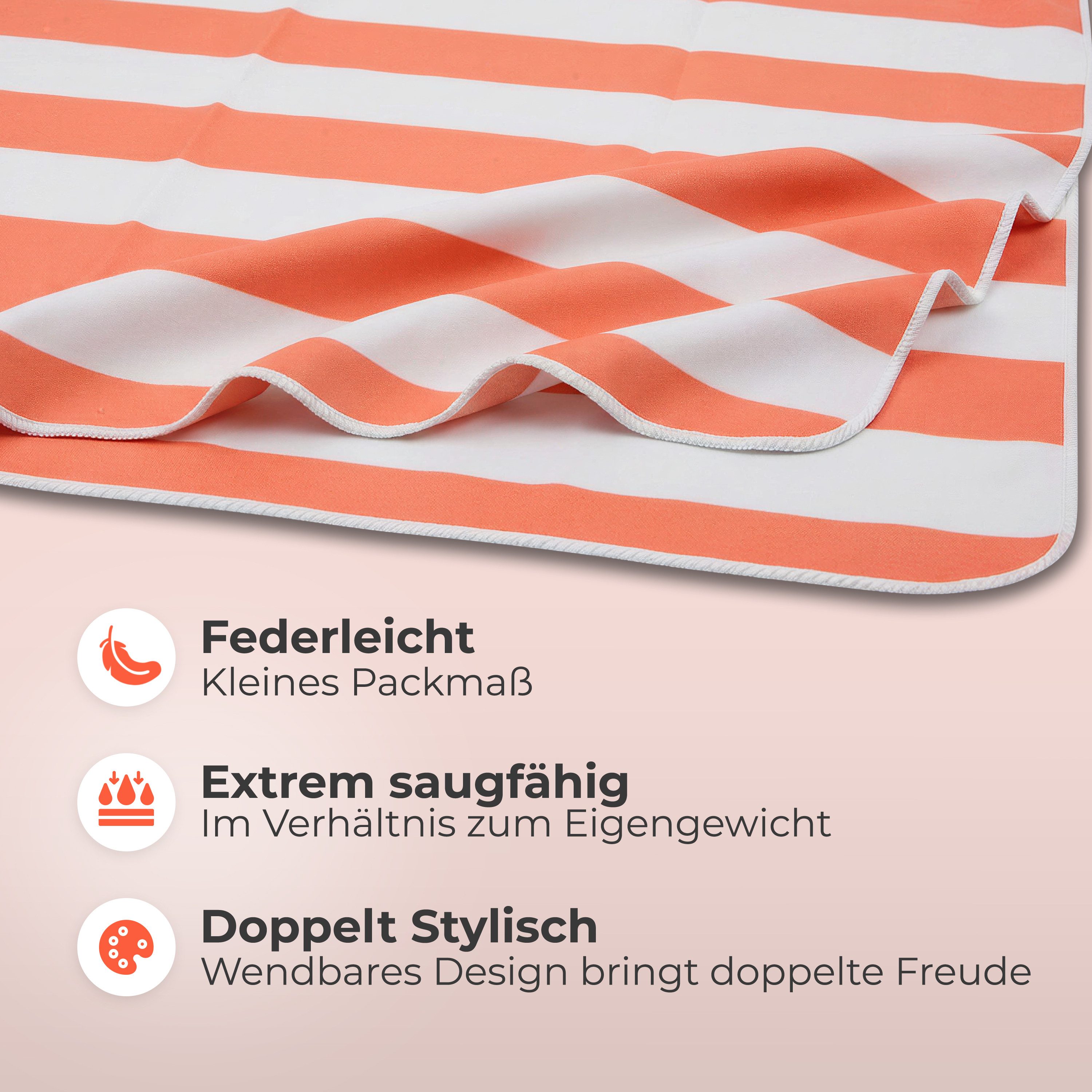 NirvanaShape Strandtuch Reise Handtuch Strandtuch XXL - Strandhandtuch, Mikrofaser Badetuch – Bild 3 von 5