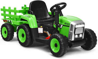 COSTWAY Spielzeug-Traktor Tretfahrzeug, mit abnehmbarem Anhänger