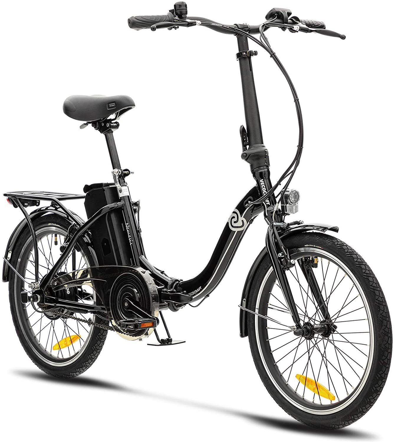 VECOCRAFT E-Bike Nemesis 20 Zoll, Kettenschaltung, Heckmotor, 288,00 Wh Akku Schwarz 288WH