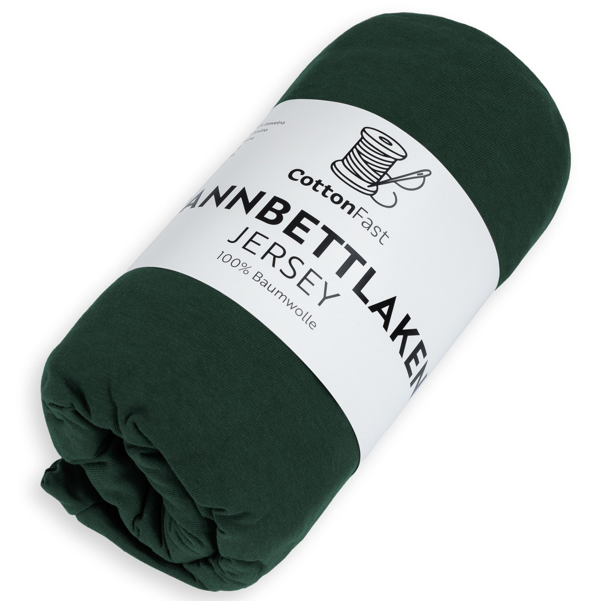 COTTONFAST Bettlaken Spannbettlaken Jersey 180x200 cm mit Gummizug 100% Baumwolle, Ideal für Schlafzimmer Gästezimmer und Apartments!