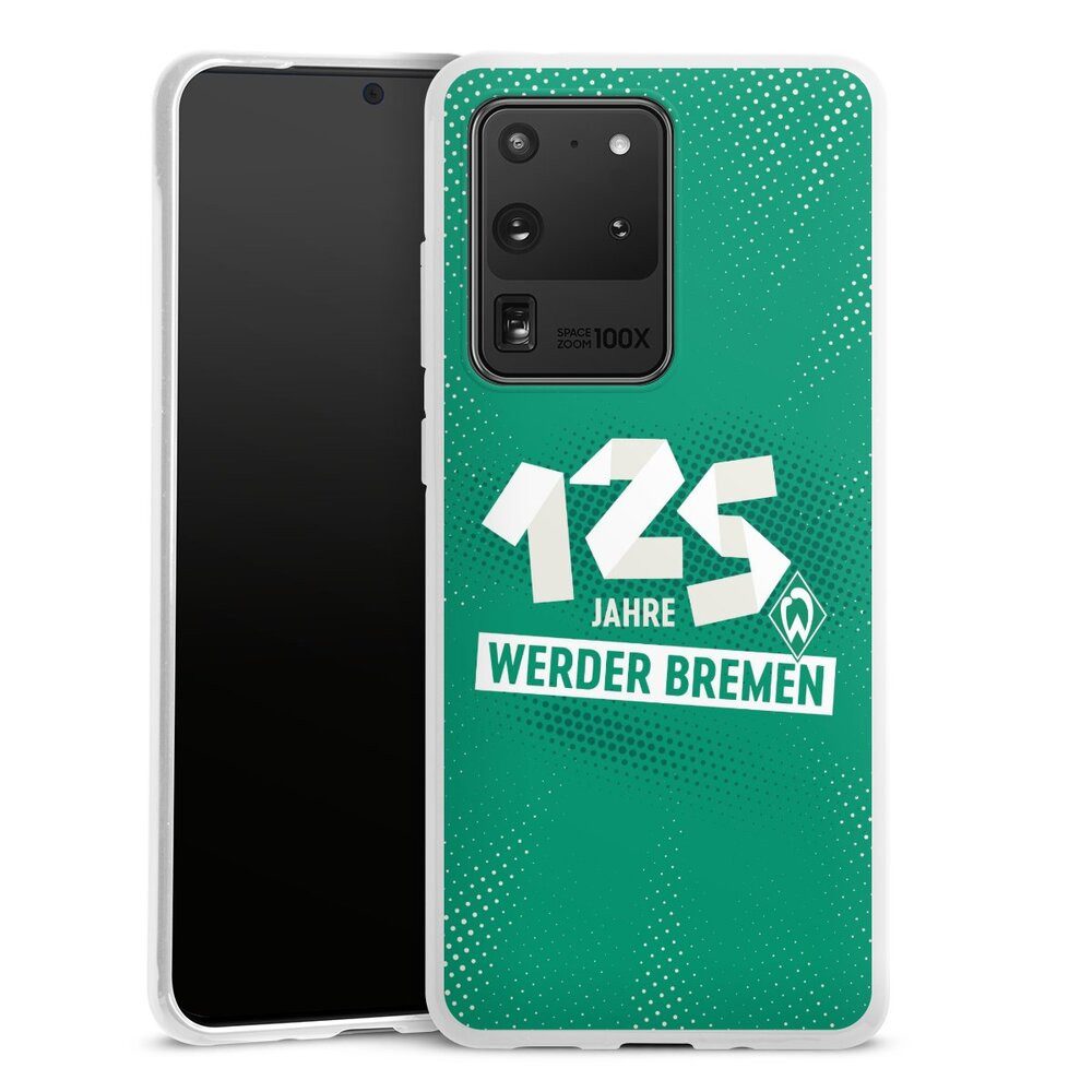 DeinDesign Handyhülle 125 Jahre Werder Bremen Offizielles Lizenzprodukt, Samsung Galaxy S20 Ultra 5G Silikon Hülle Bumper Case Smartphone Cover