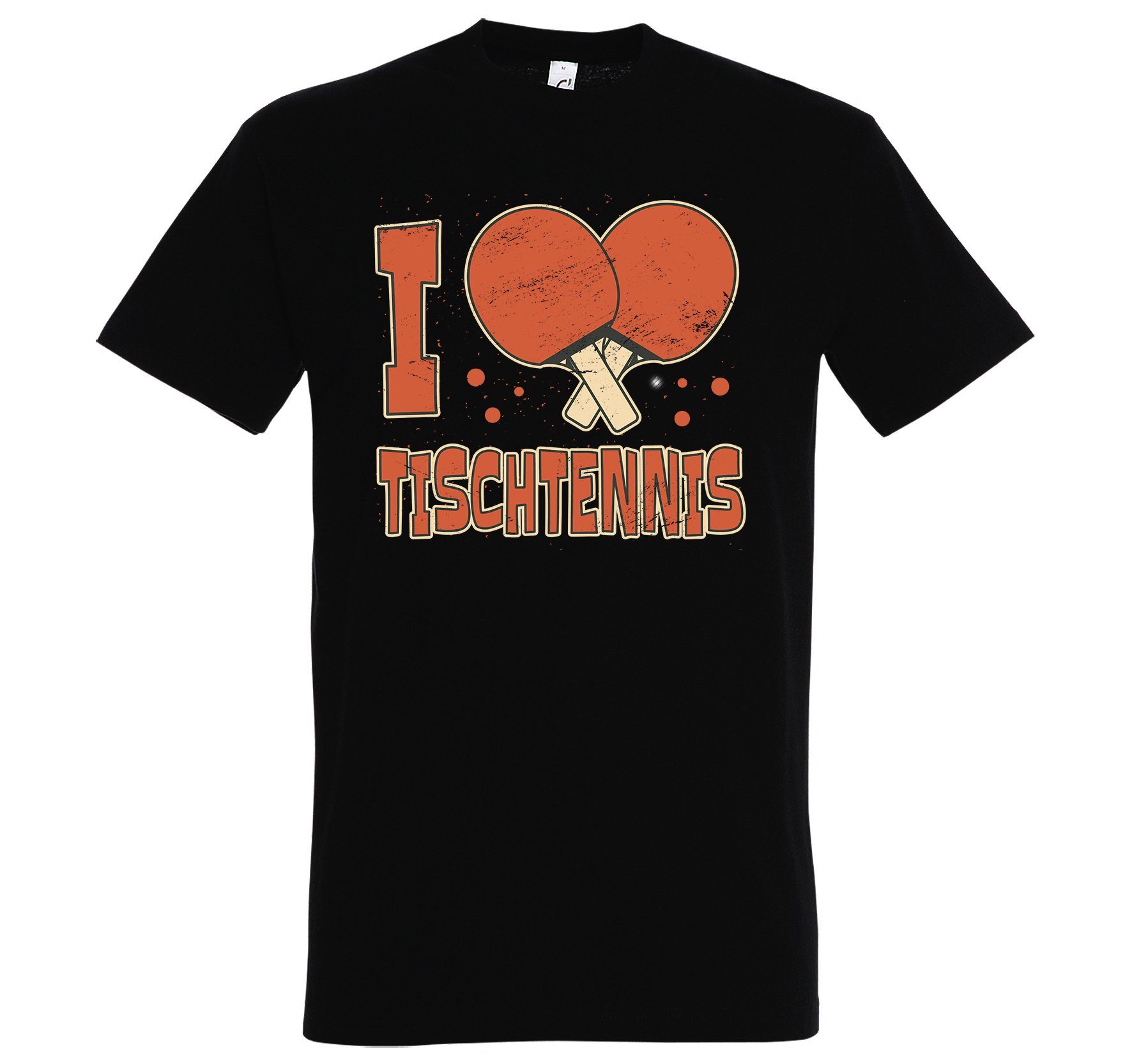 lustigem Schwarz Spruch T-Shirt love Herren Print-Shirt mit I Designz Tischtennis Youth