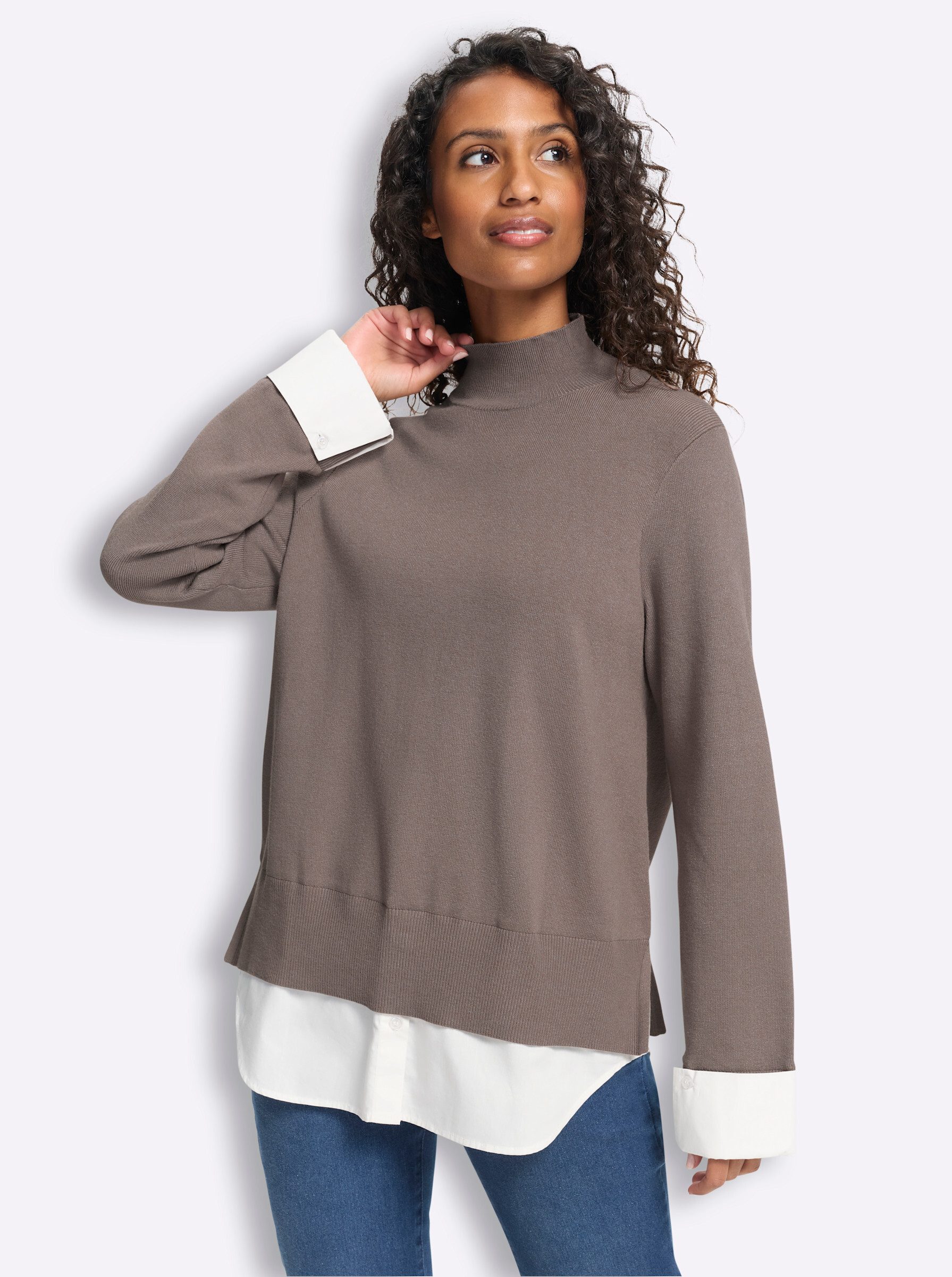 heine Strickpullover 2-in-1-Pullover Langarm