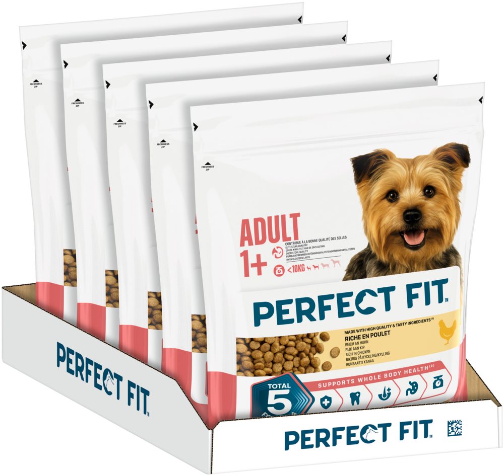 Perfect Fit PERFECT FIT™ Hund Beutel Adult <10kg XS/S mit Huhn 5 x 1,4kg, Trockenfutter für: Hunde