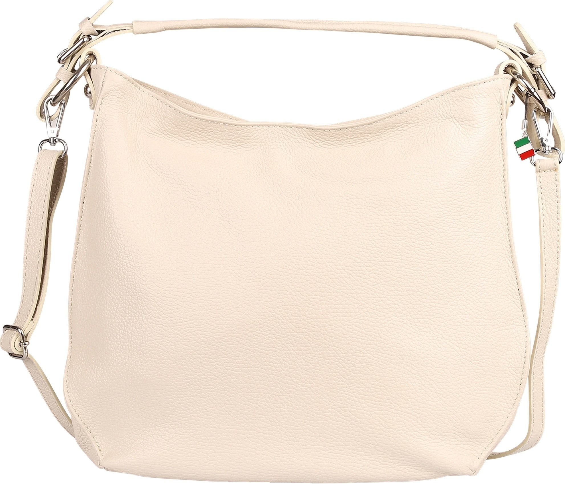 FLORENCE Schultertasche Florence Damen Schultertasche Leder (Schultertasche), Damen Schultertasche Leder, beige ca. 38cm x 31cm hoch