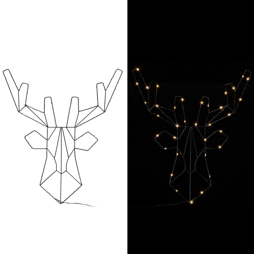 Casaria Weihnachtsfigur, LED Rentier Beleuchtet Innen & Außen Batterie Hängend Timer Hirsch