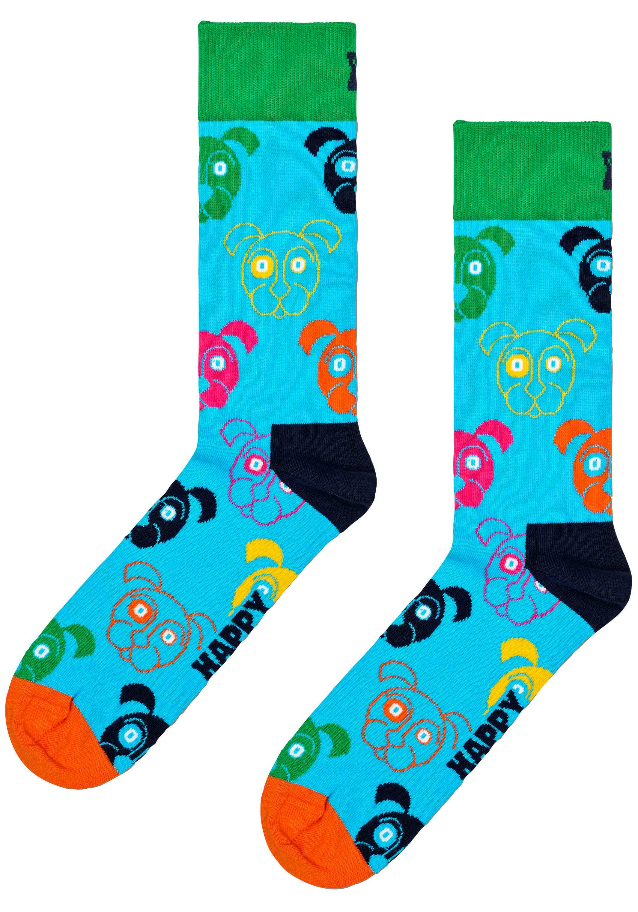 Happy Socks Socken 3-Pack Mixed (Packung) Gift Hunde-Motiv 2 Mixed Dog Socks Dog Set