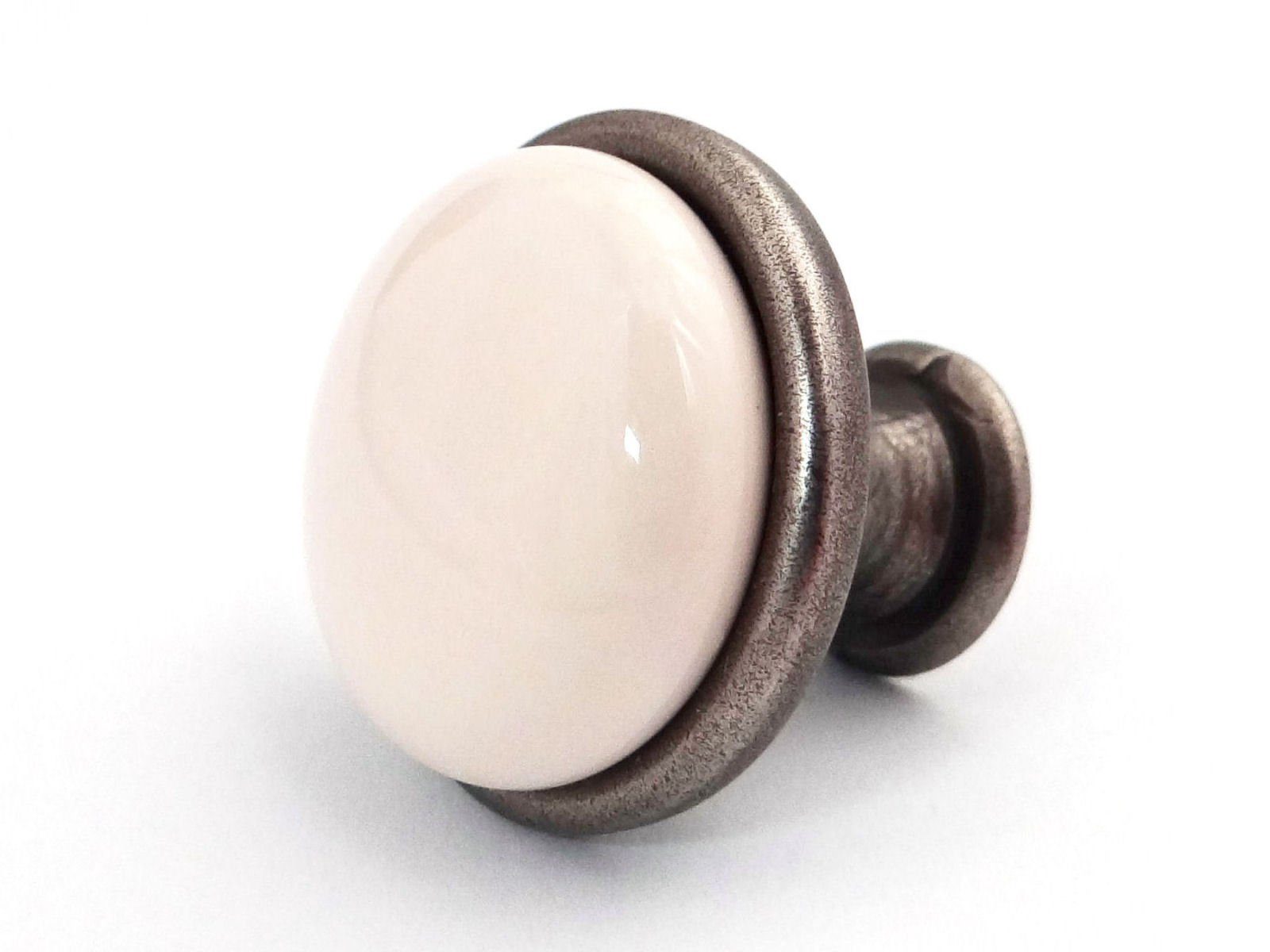 SO-TECH® Möbelknopf Porzellanknopf KARI Altsilber mit verschiedenen Dekoren, mit verschiedenen Dekoren antik vintage Landhausstil - incl.