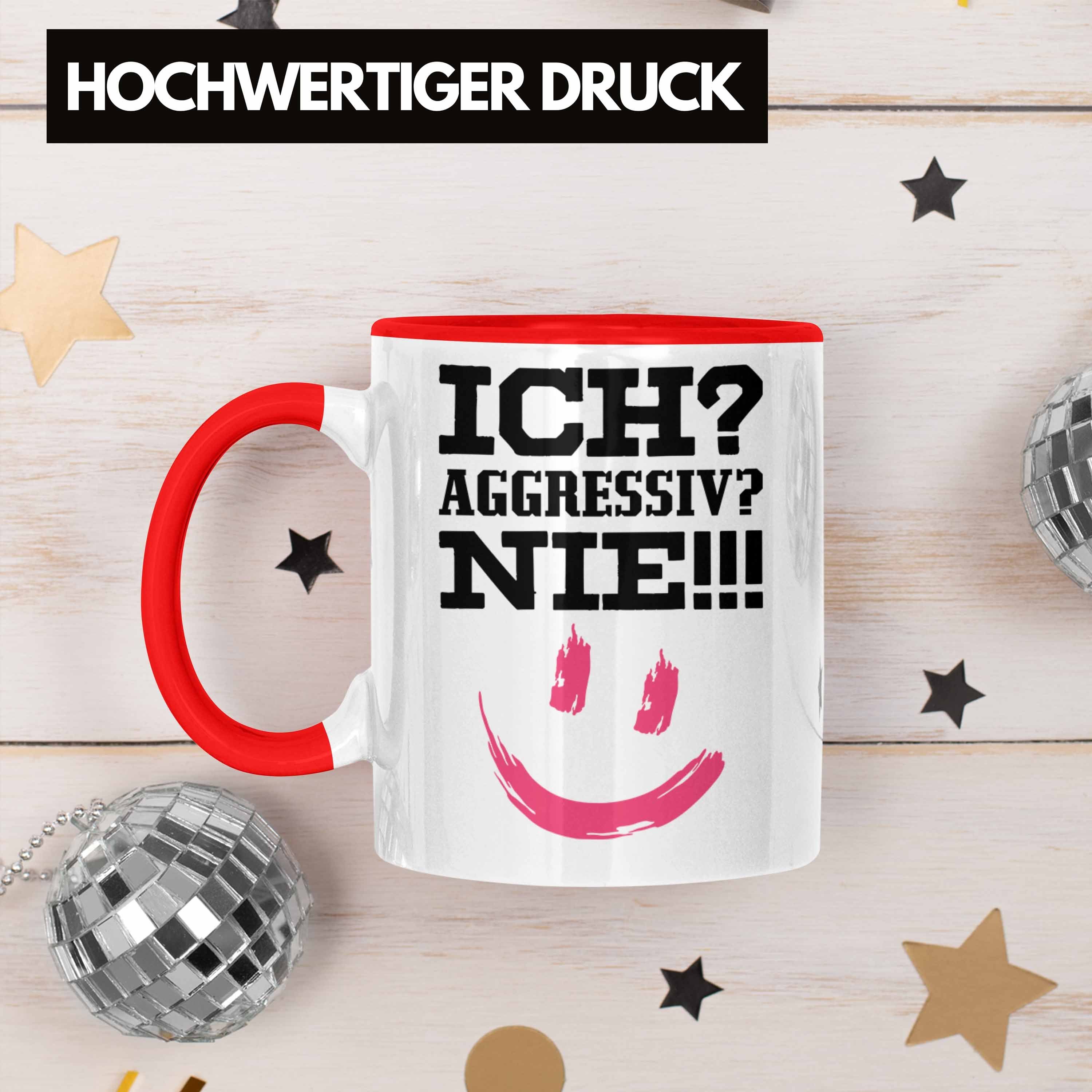 Rot Trendation Aggressiv Trendation Kaffeetasse mit Ich Sprüchen Arbeit Lustig Büro Nie für Tasse Tasse - mit Spruch Lustige