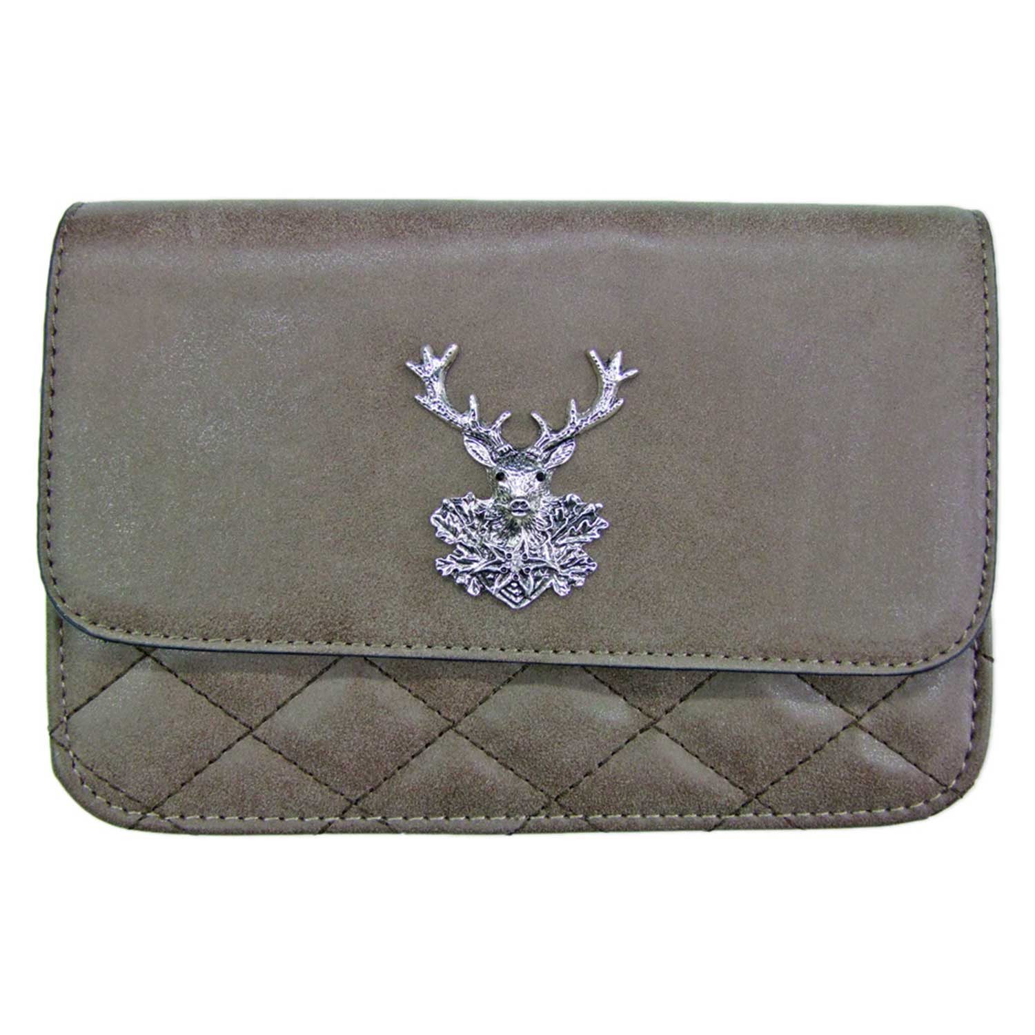 Trachtenland Handtasche Gesteppte Trachten Tasche "Anni" mit Hirsch Applikation, Mit Metall Applikation