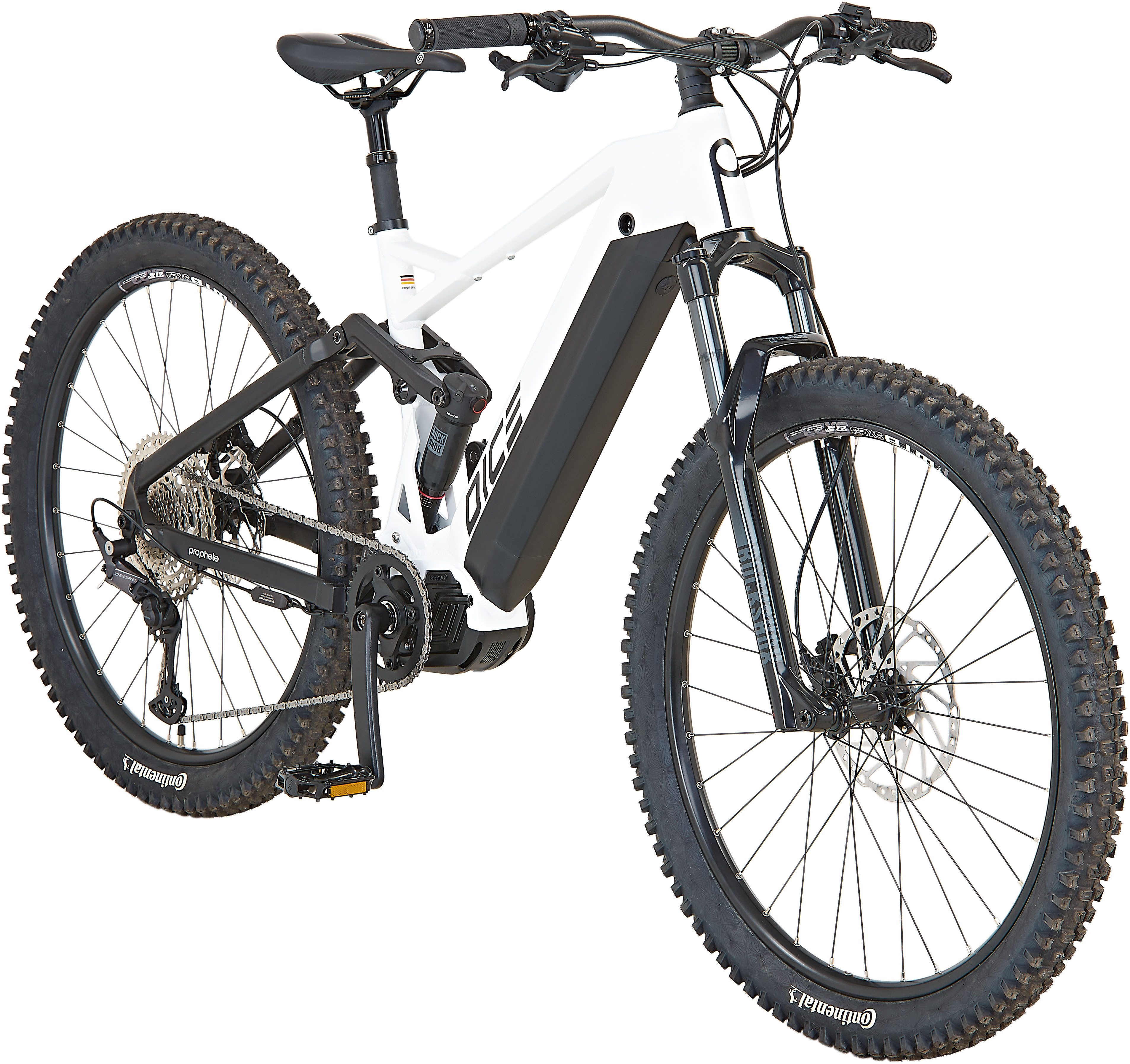 Prophete E-Bike Mountainbike Prophete Dice 5.0, 12 Gang Shimano Deore Schaltwerk, Kettenschaltung, Mittelmotor, 720 Wh, Pedelec, Elektrofahrrad für Damen u. Herren, MTB