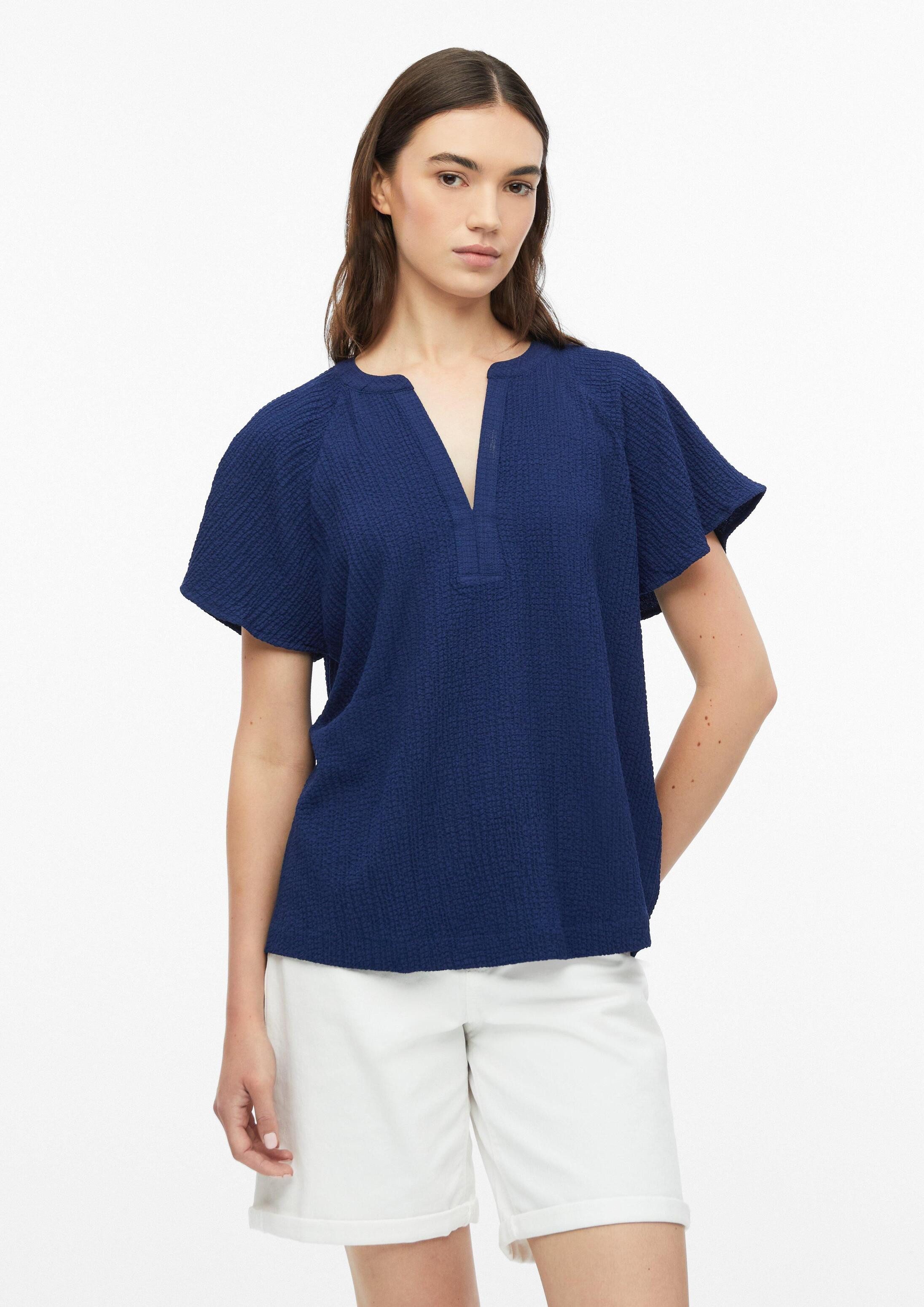 s.Oliver Kurzarmbluse Bluse Strukturierte Raglan-Bluse aus Viskosemix