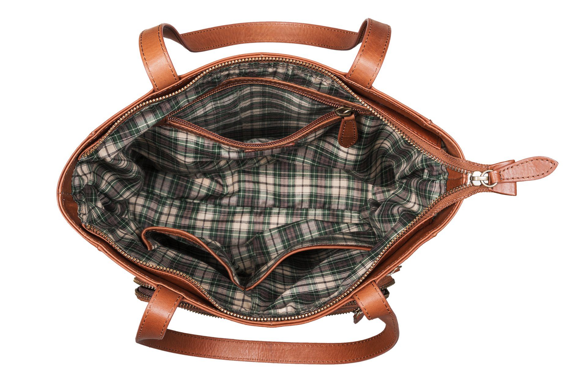 Benthill Shopper Damen Echt Leder Handtasche Tasche Schultertasche Vintage Umhängetasch, Reißverschlussfach – Bild 4 von 5