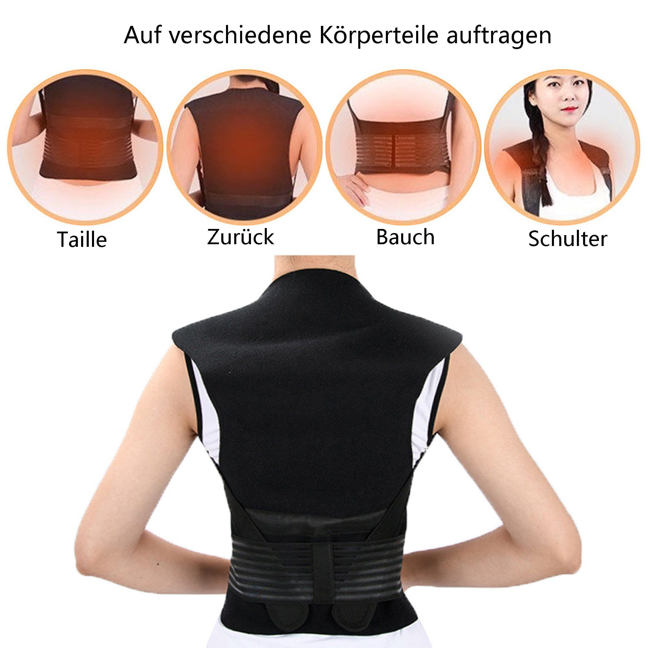 feinlux Funktionsweste Wärmegürtel Selbsterwärmende Magnettherapie-Weste (Packung, Magnet-Wärmeweste) 111 Magnete, Selbsterwärmendes Produkt,keine Notwendigkeit Batterien