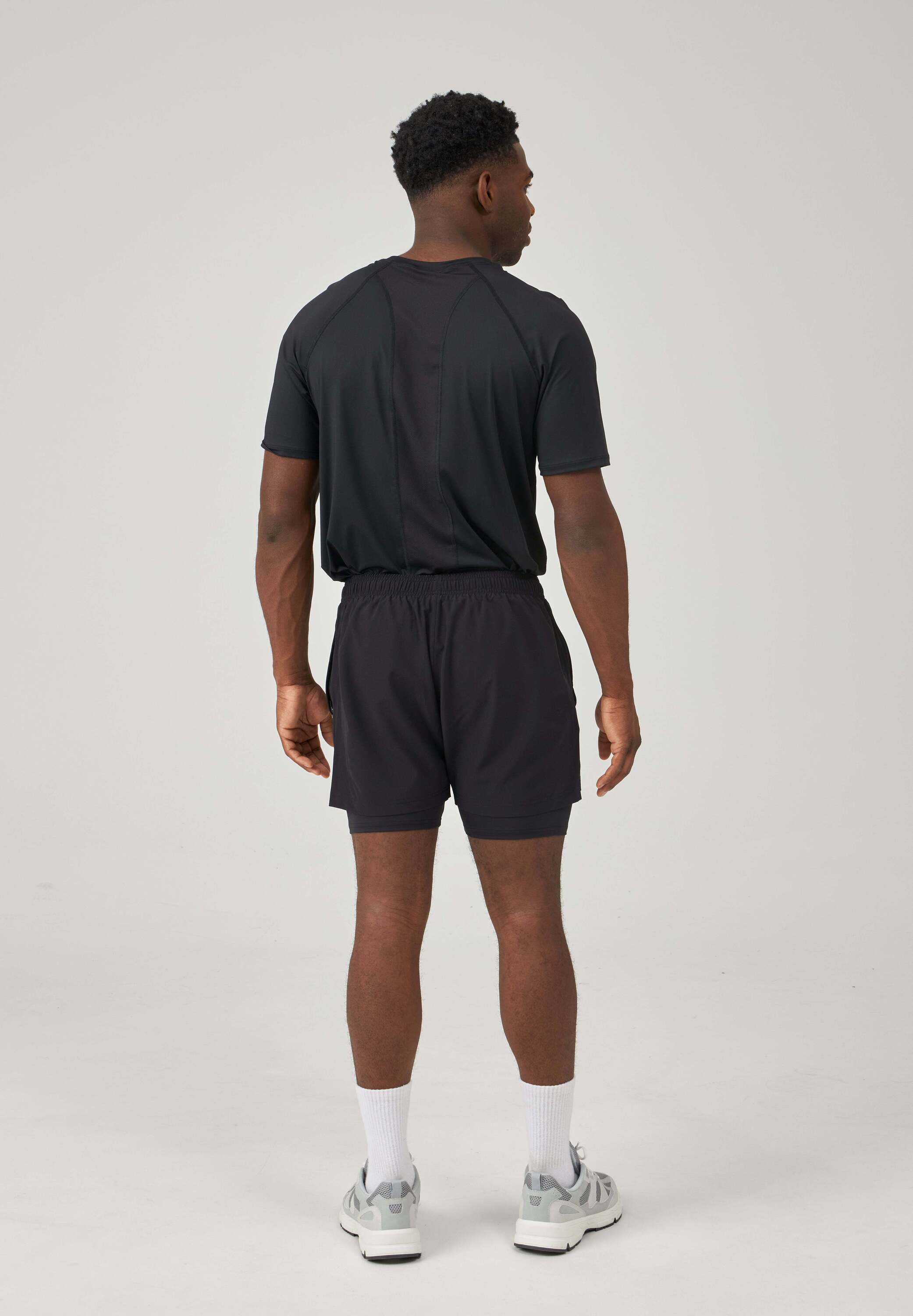 SNOCKS Trainingsshorts 2 in 1 Sportshorts Herren (1-tlg) Trainingsshorts mit Reißverschlusstaschen