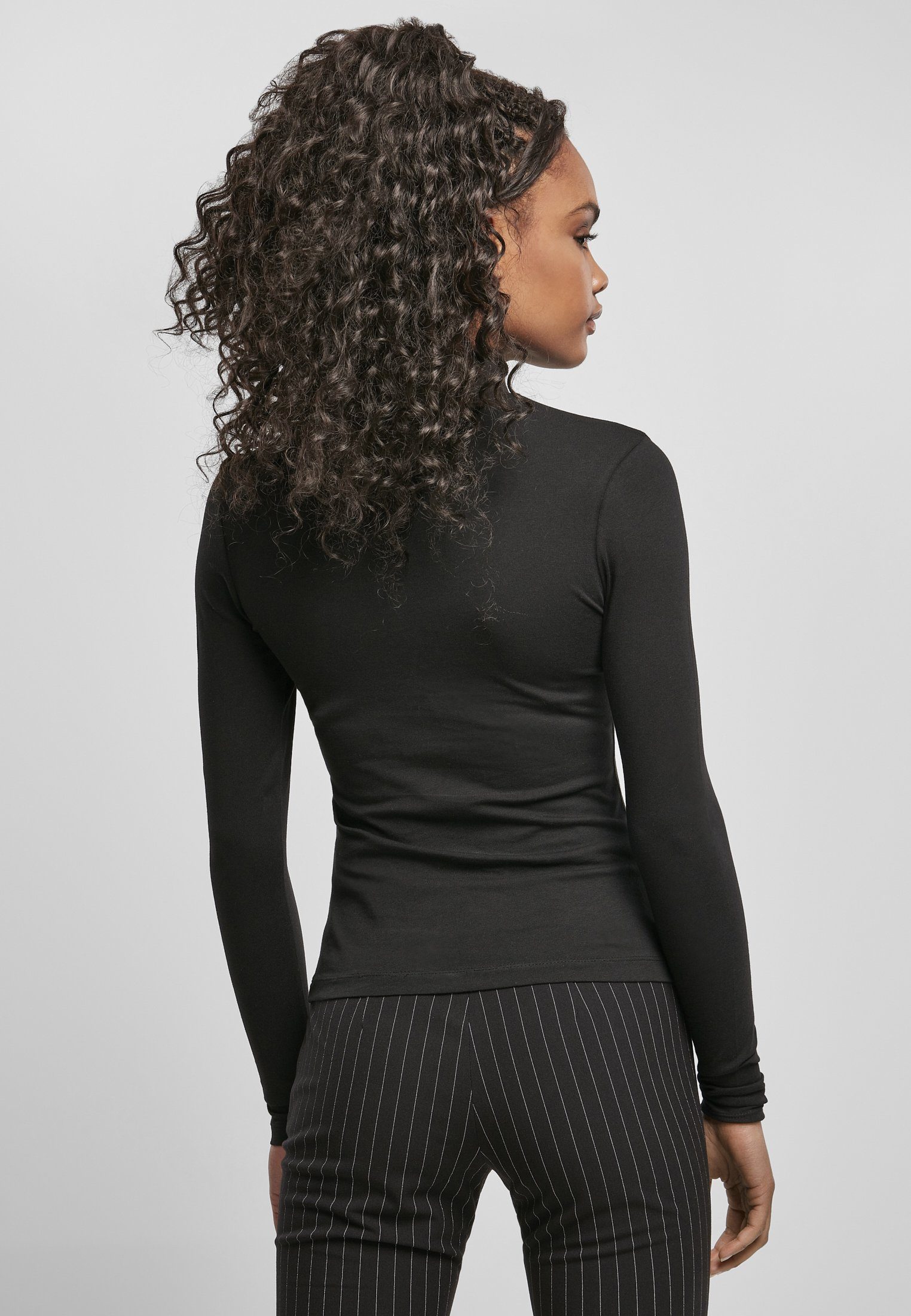 black Ladies (1-tlg) Longsleeve Langarmshirt Turtleneck CLASSICS Cut-Out URBAN Damen