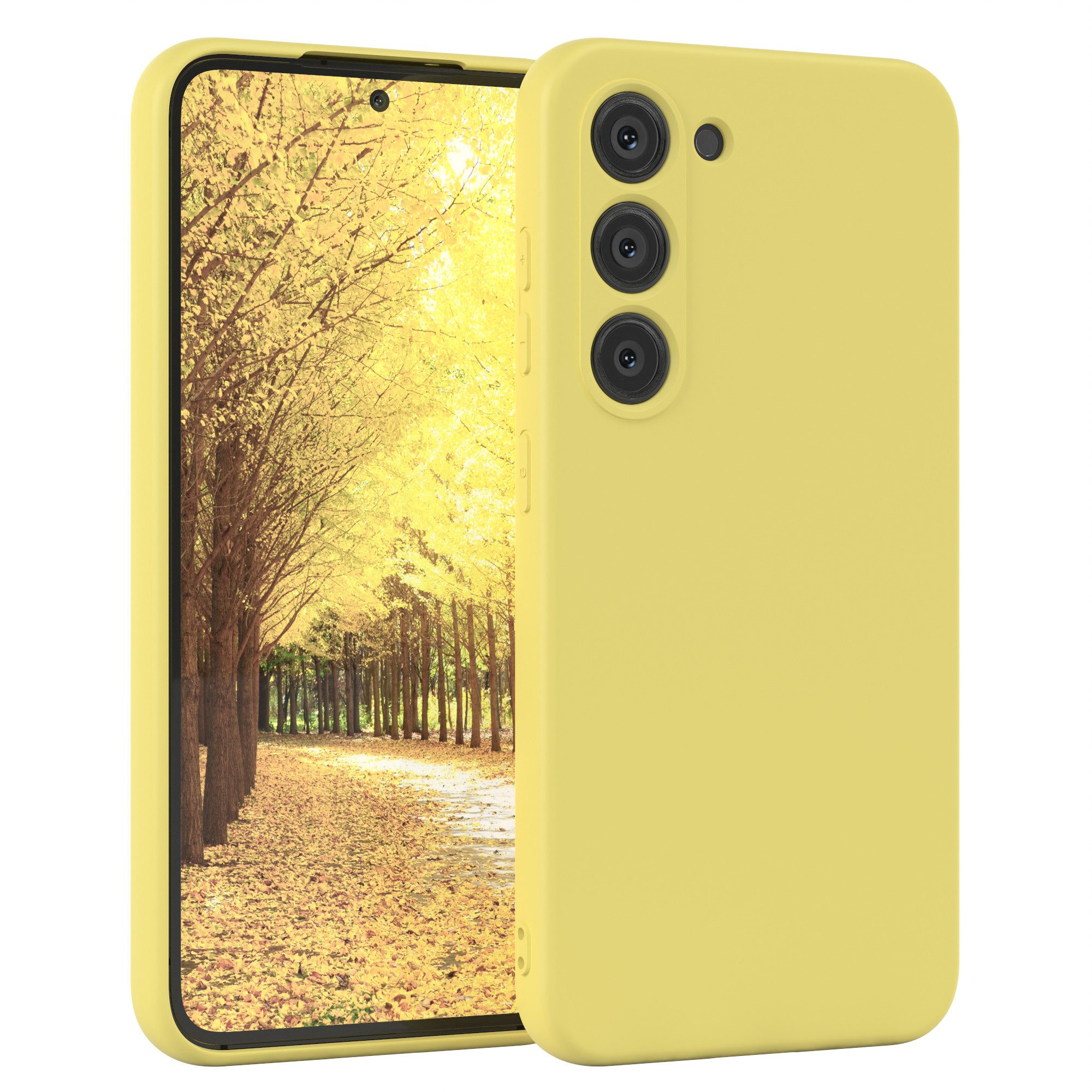 EAZY CASE Handyhülle für Samsung Galaxy S23 Hülle Silikon 6,1 Zoll, Handy Softcase stoßfest Hülle mit Kameraschutz Bumper Tpuhülle Gelb