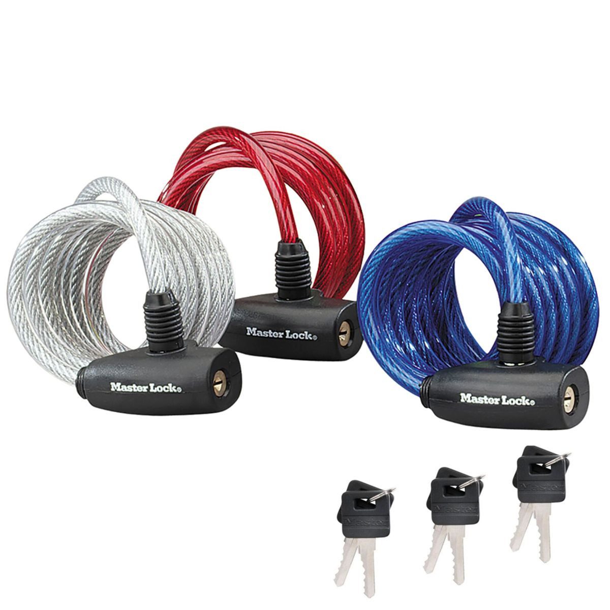 Master Lock Zahlenkabelschloss 3x1 8mm Spiralkabelschloss 8127EURTRI