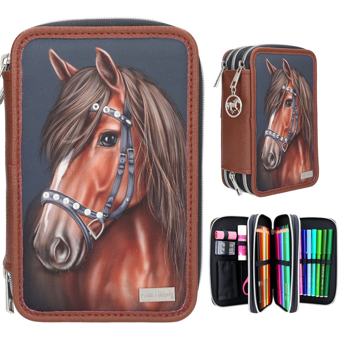 Depesche Federtasche DEPESCHE Miss Melody Federtasche 3fach Luxury Horse
