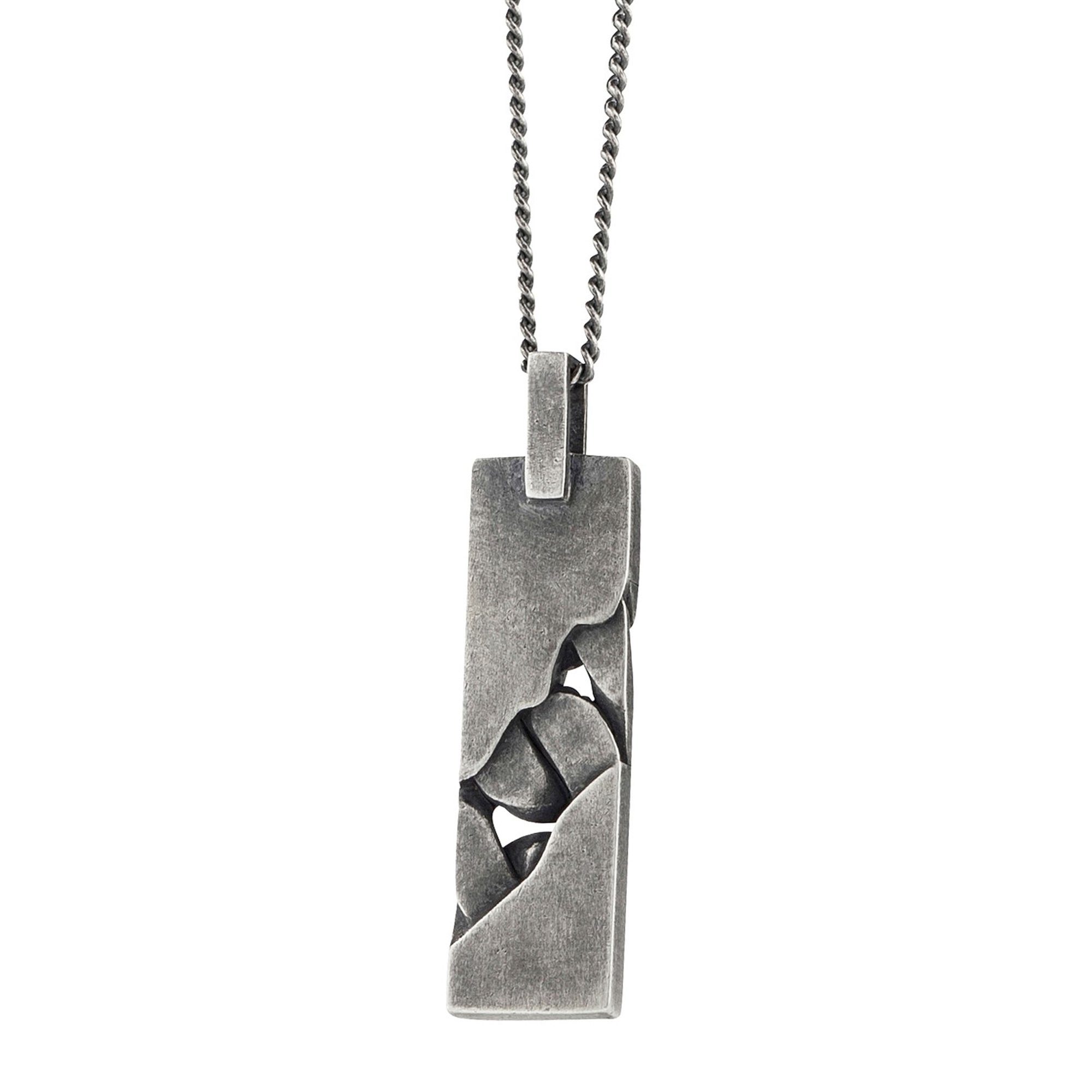 mit Silber oxidiert Sterling rhodiniert Kette 925/- Anhänger CAÏ