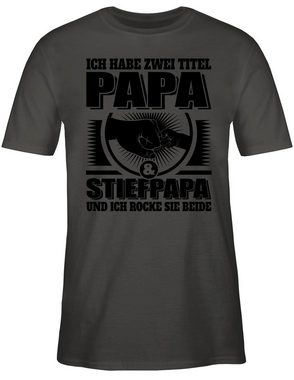 Shirtracer T-Shirt Ich habe zwei Titel - Papa und Stiefpapa und ich rocke sie beide - sch Vatertag Geschenk für Papa