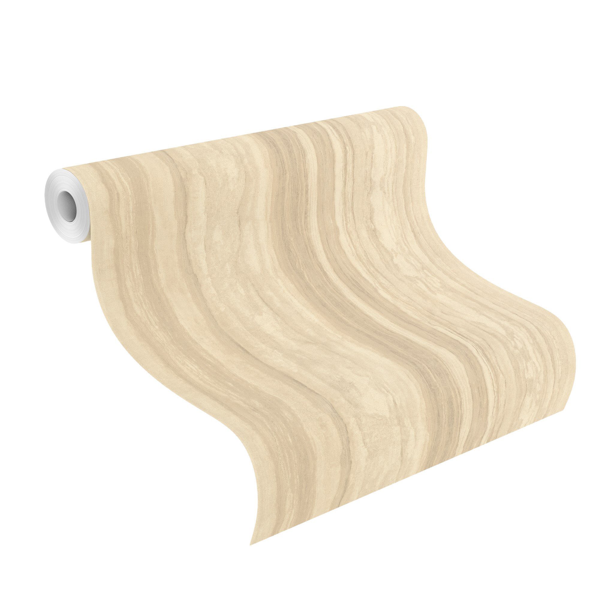 Rasch Vliestapete Palazzo Stein-Optik gemasert in Beige - Factory VI, strukturiert, (1 St), Natursteinoptik