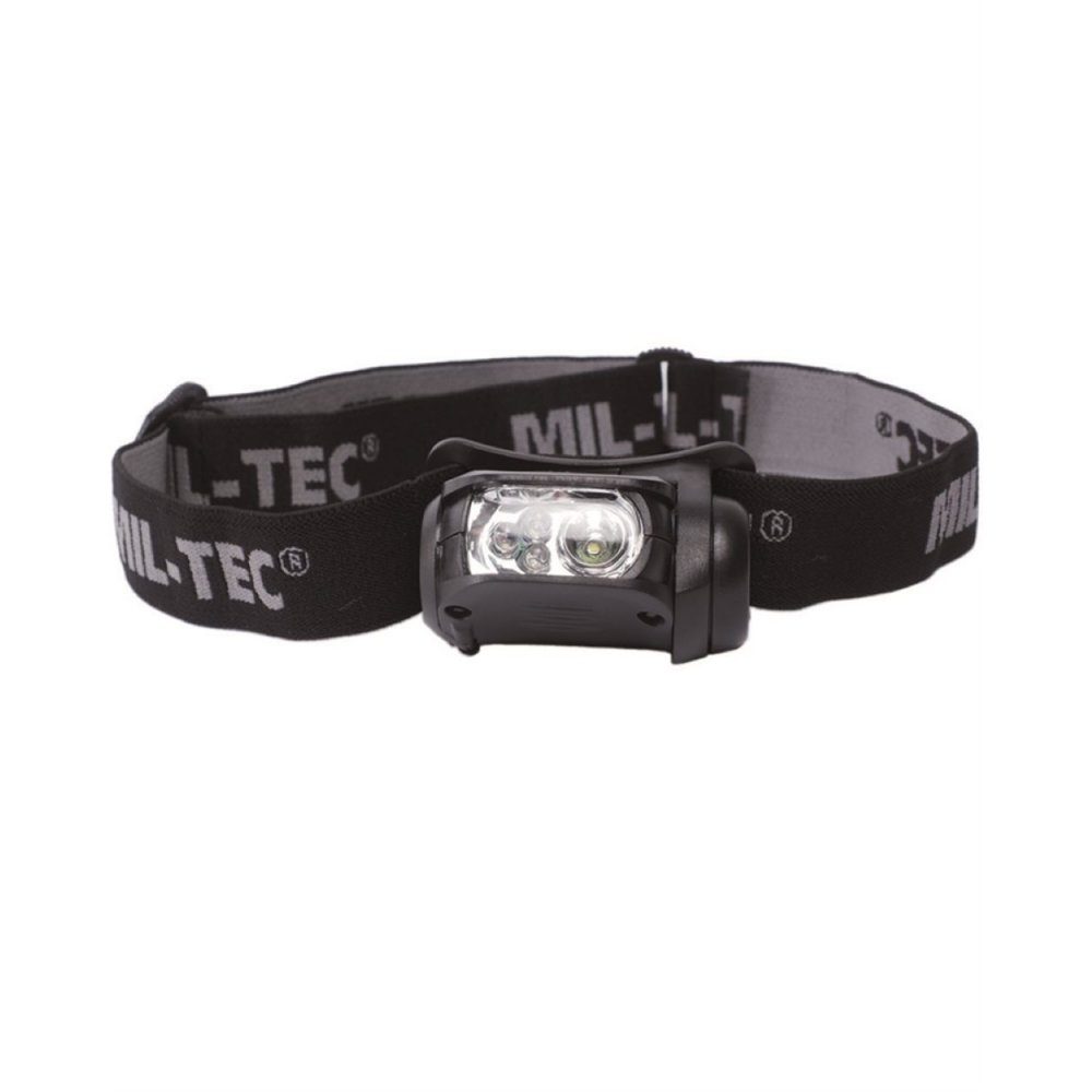 Mil-Tec LED Stirnlampe KOPFLAMPE LED 4-FARBIG SCHWARZ