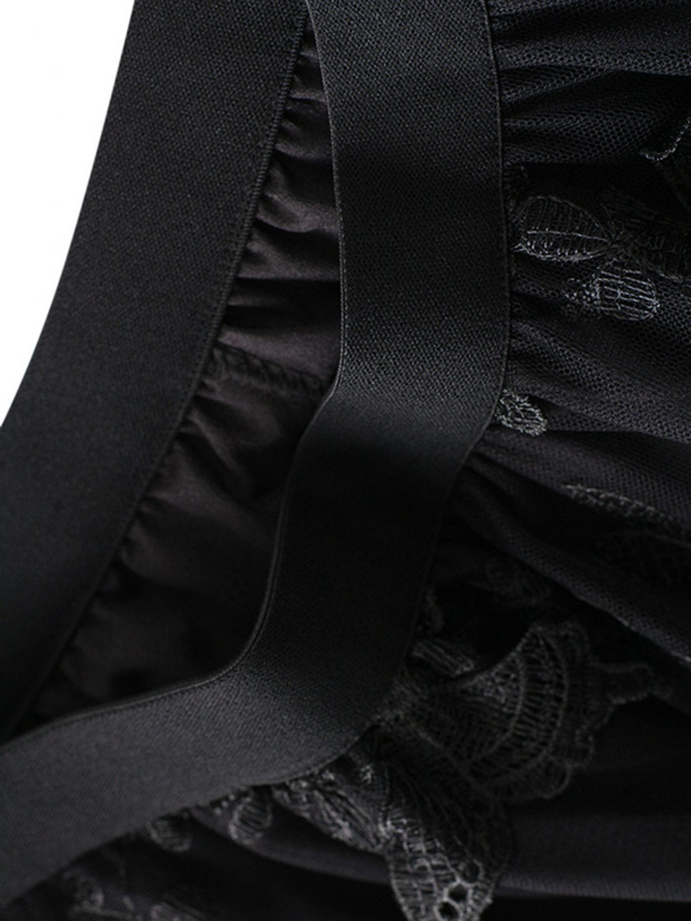 DEBAIJIA Meshrock Damen Tüll Blumendruck Elastischer mit hoher Taille Rock