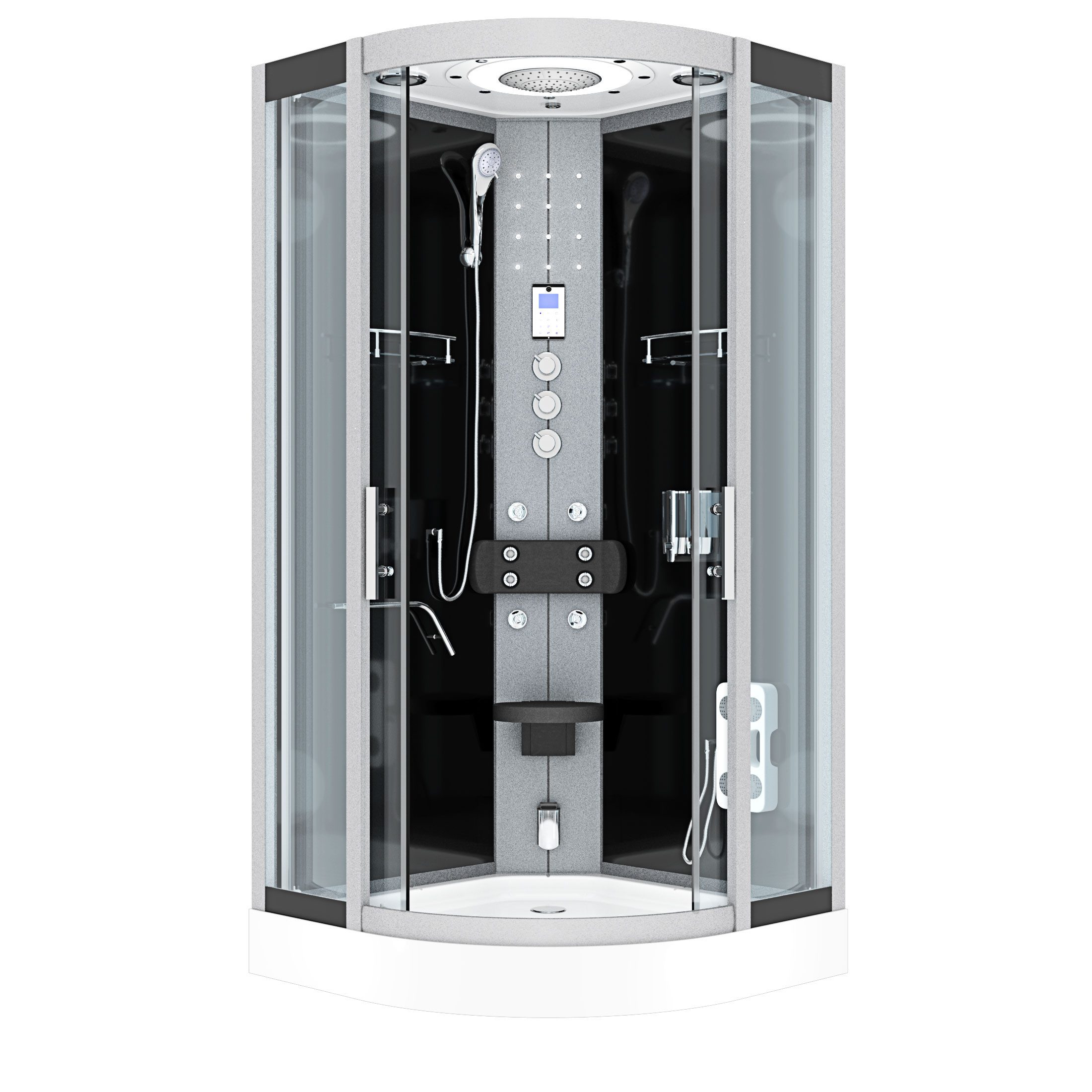 AcquaVapore Dampfdusche Dampfdusche Duschkabine D58-13T3-ALL sw 90x90, Sicherheitsglas ESG