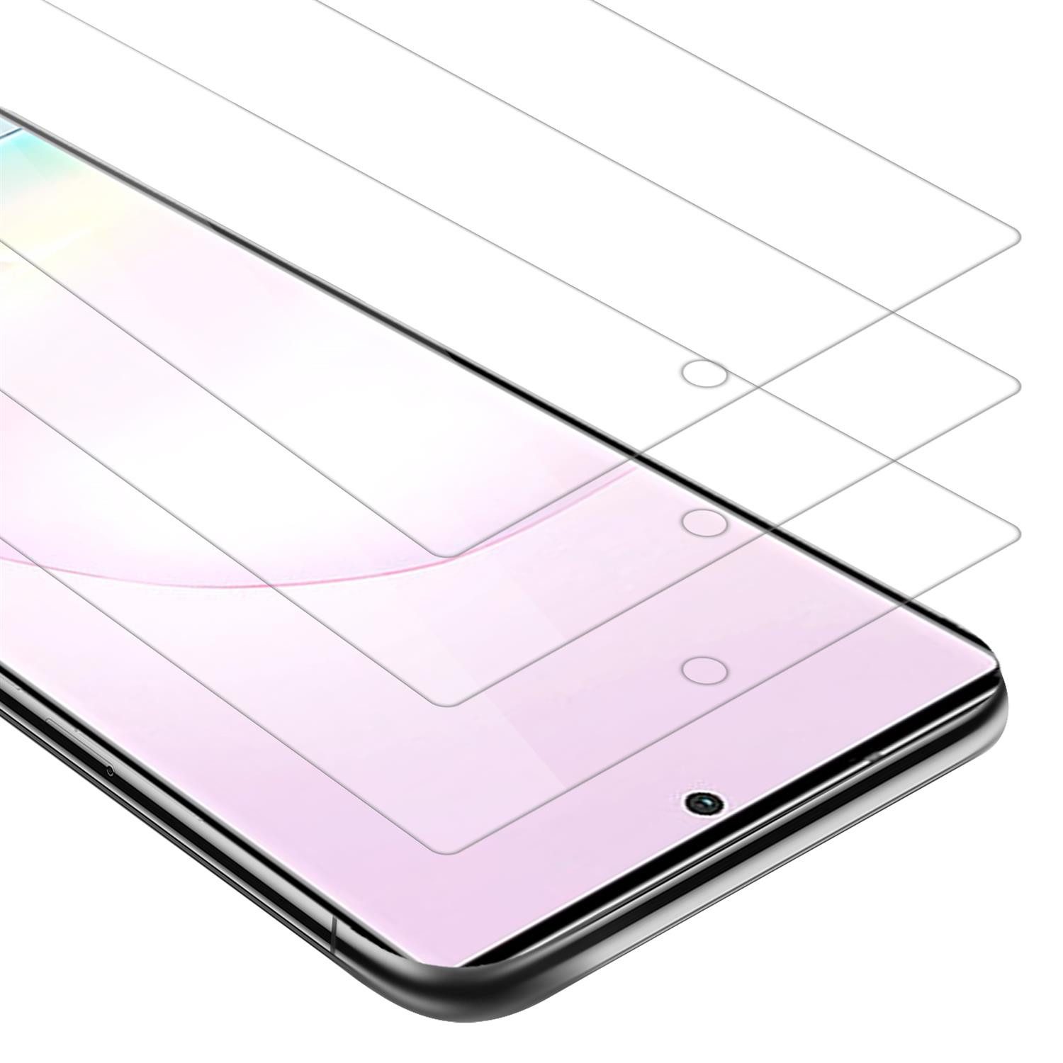 Cadorabo Schutzfolie für Samsung Galaxy NOTE 20 PLUS Schutzfolie, (3-St), 3x Schutzglas Panzer Folie (Tempered) Display Schutzfolie 3D Touch