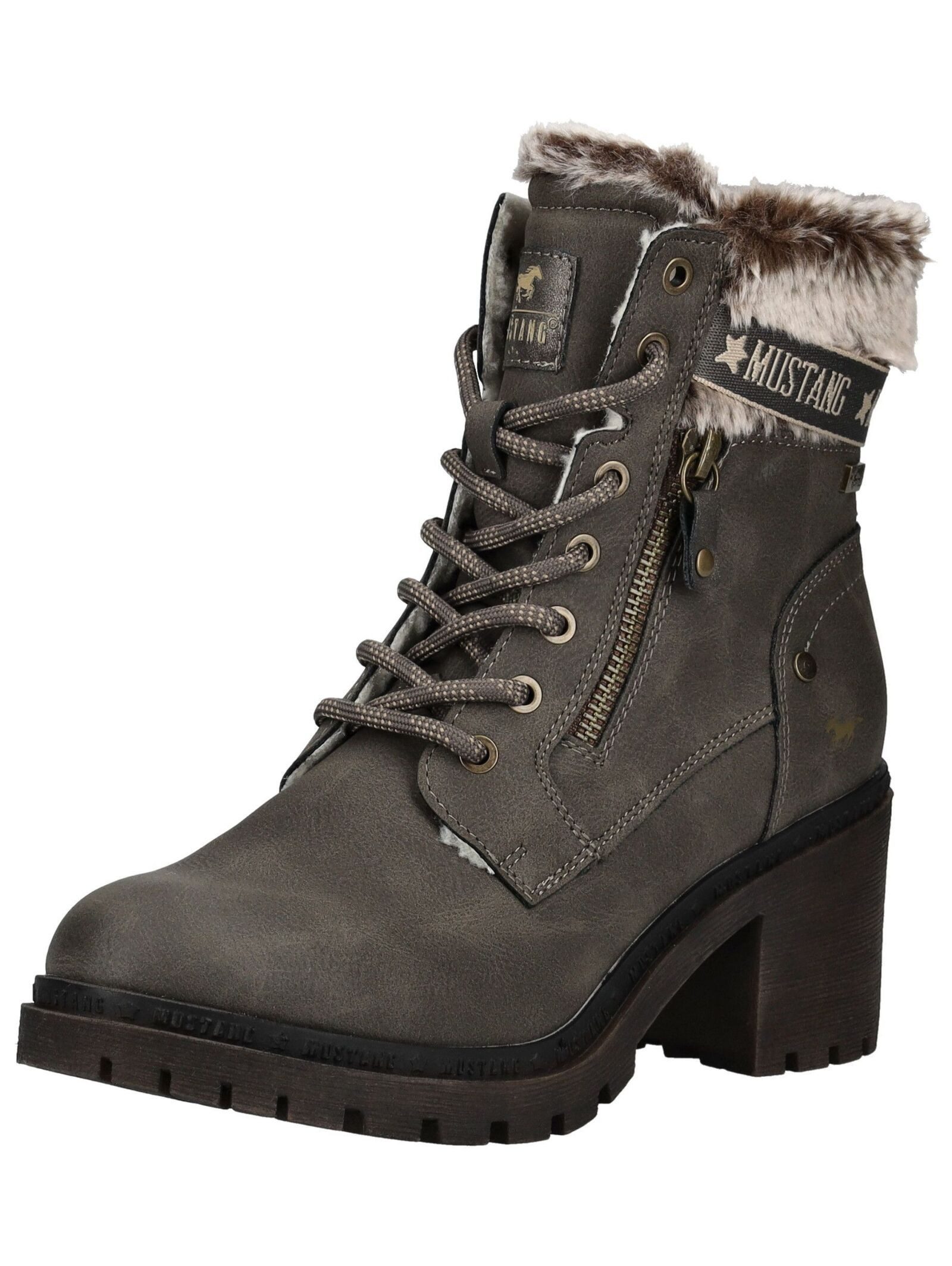 MUSTANG Stiefelette Lederimitat/Textil . High-Heel-Stiefelette