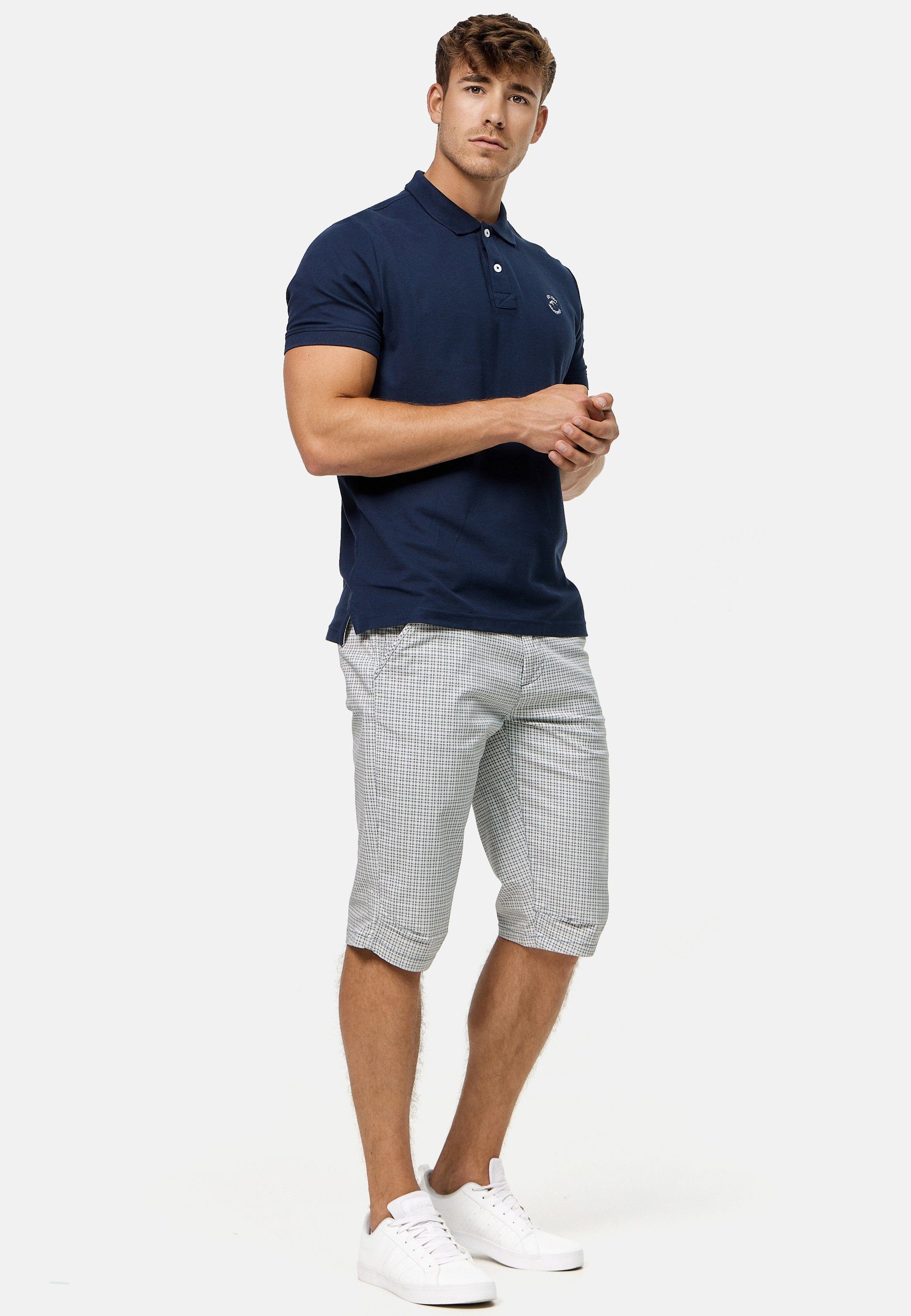 Indicode Chinoshorts Herren Whitney Chino Shorts Herrenshorts aus 100 % Baumwolle, inkl. Gürtel