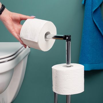 bremermann WC-Garnitur Stand-WC-Garnitur 3in1, WC-Bürste, (Ersatz)Rollenhalter, verchromt