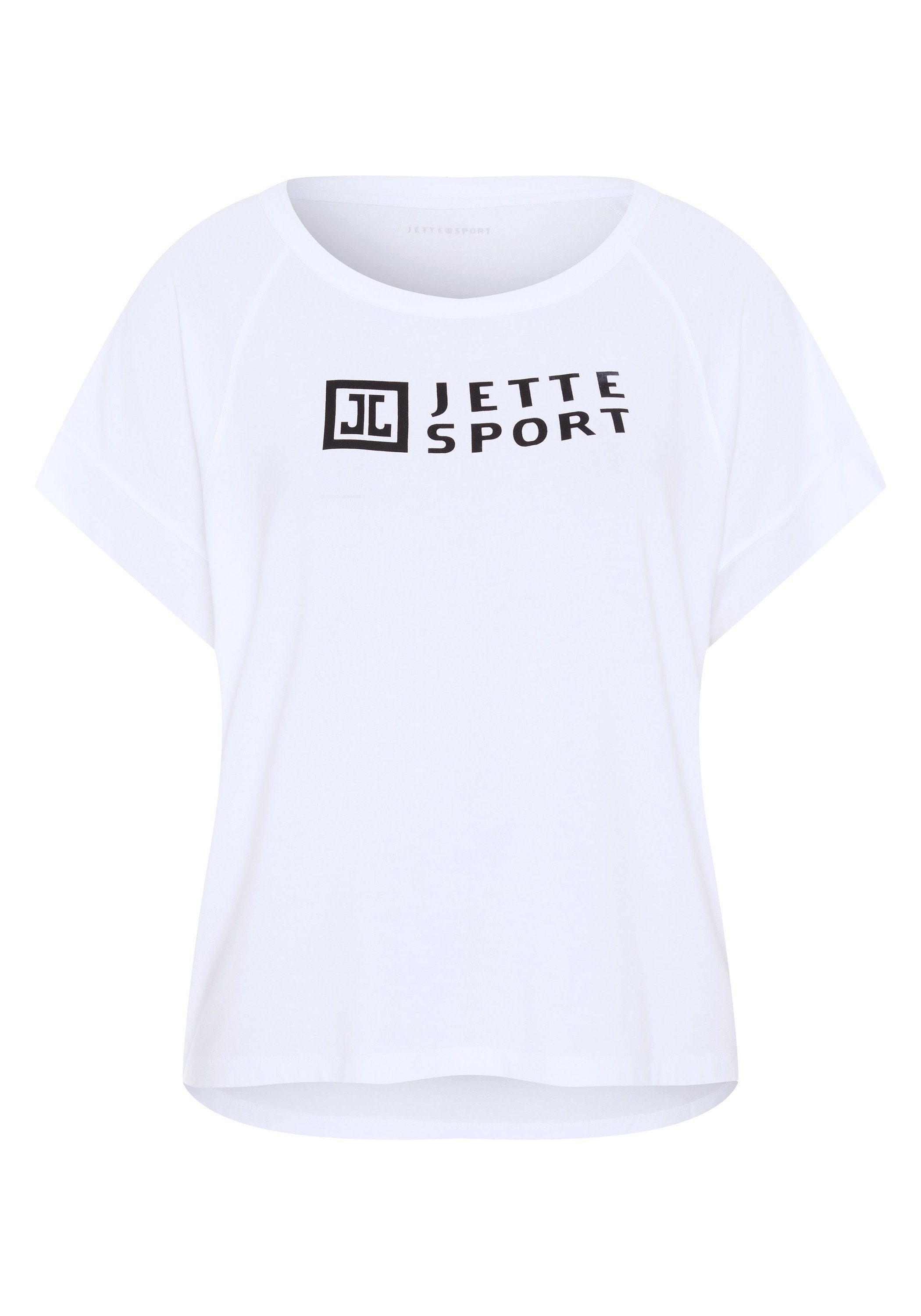 JETTE SPORT White boxy Comfort-Fit Shape 11-0601 und Bright Print-Shirt