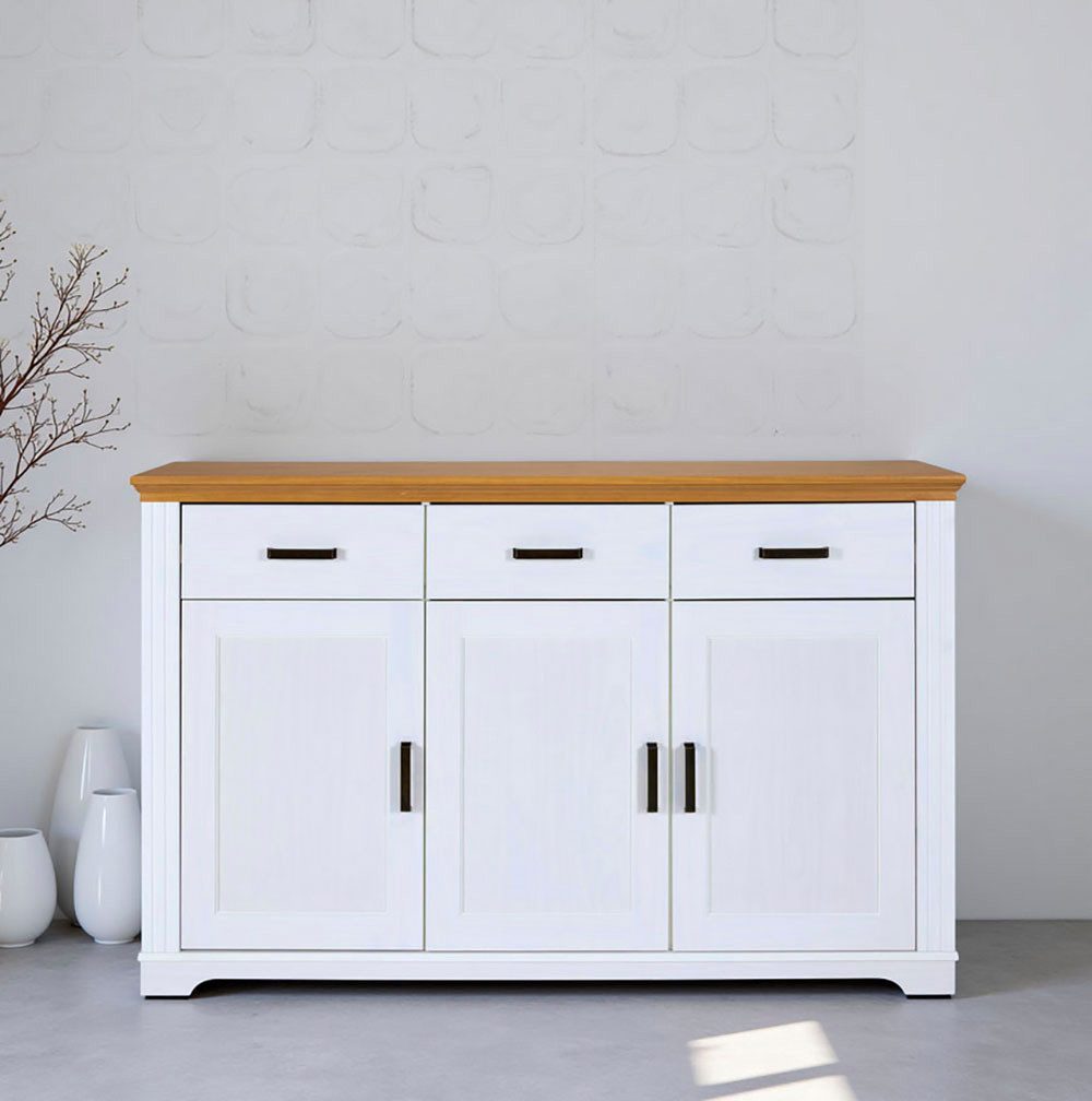 Inter Link Sideboard Maluno (1 St), Kiefer Massiv, Soft-Close, Stauraum, BxTxH: ca. 166,4 x 48,3 x 104 cm