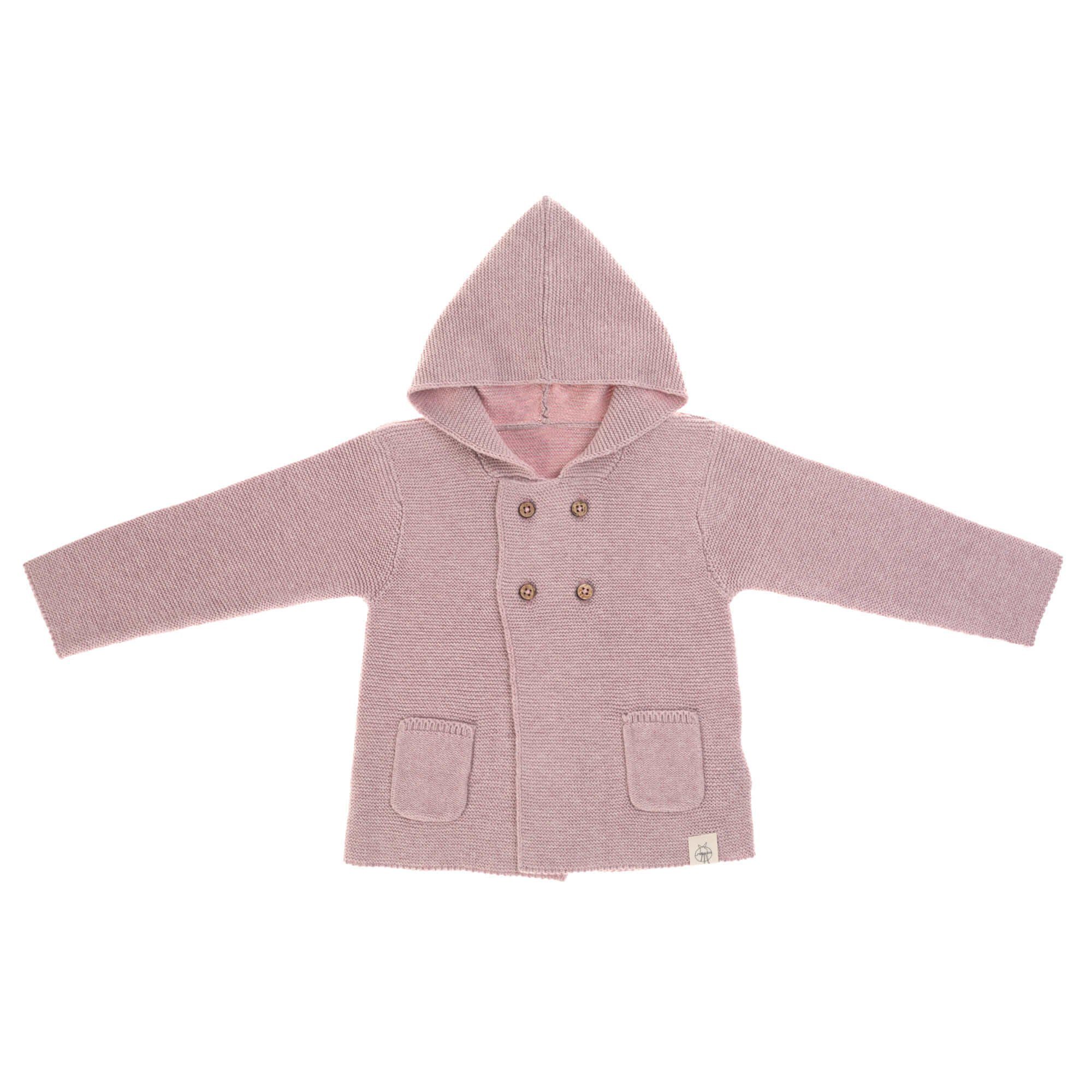 LÄSSIG Kapuzenstrickjacke Lässig Jacke für Ihr Baby - Knitted Hoodie GOTS, Garden Explorer Light Pink